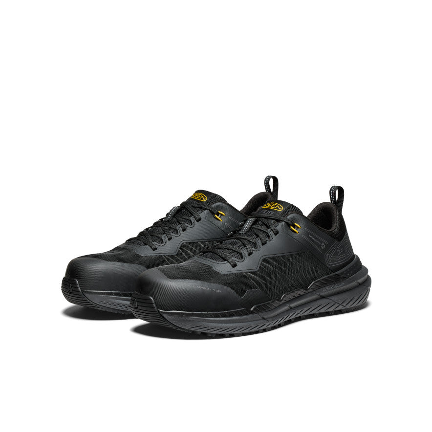 Men's Speedworks Carbon Toe Work Sneakers - Black/Steel Grey | Slip-Resistant Safety Shoes for Construction, Warehouse & Industrial Work