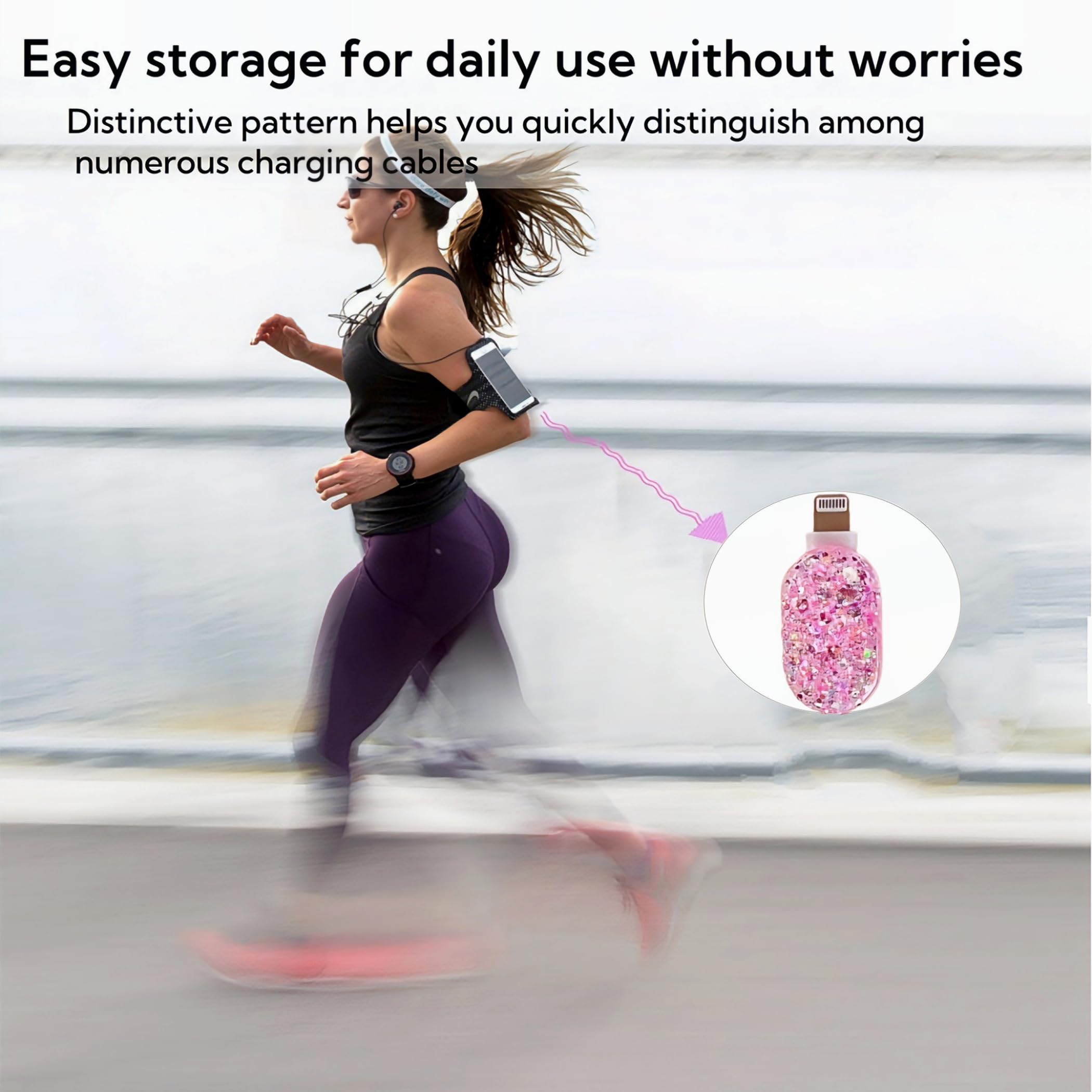 Premium iPhone 18W/20W Charger Cable Protector - Cute Heart Mirror Design, Soft Cord Saver for Women & Girls (Pink) | Perfect for Home, Office & Travel Accessories