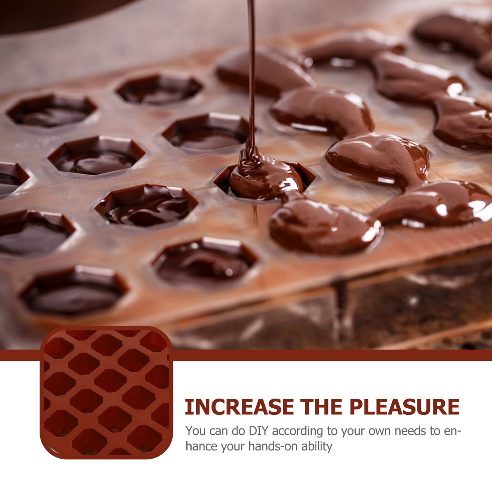 2-Piece Silicone Chocolate & Ice Cube Mold Set - DIY Candy, Baking, and Ice Making Tray for Kitchen - Perfect for Cocktails, Desserts, and Party Treats