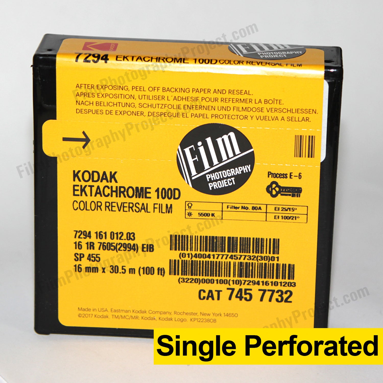 Kodak Ektachrome 100D 7294 16mm Single Perf Film - 100ft Roll for Professional Cinematography & Film Restoration Projects
