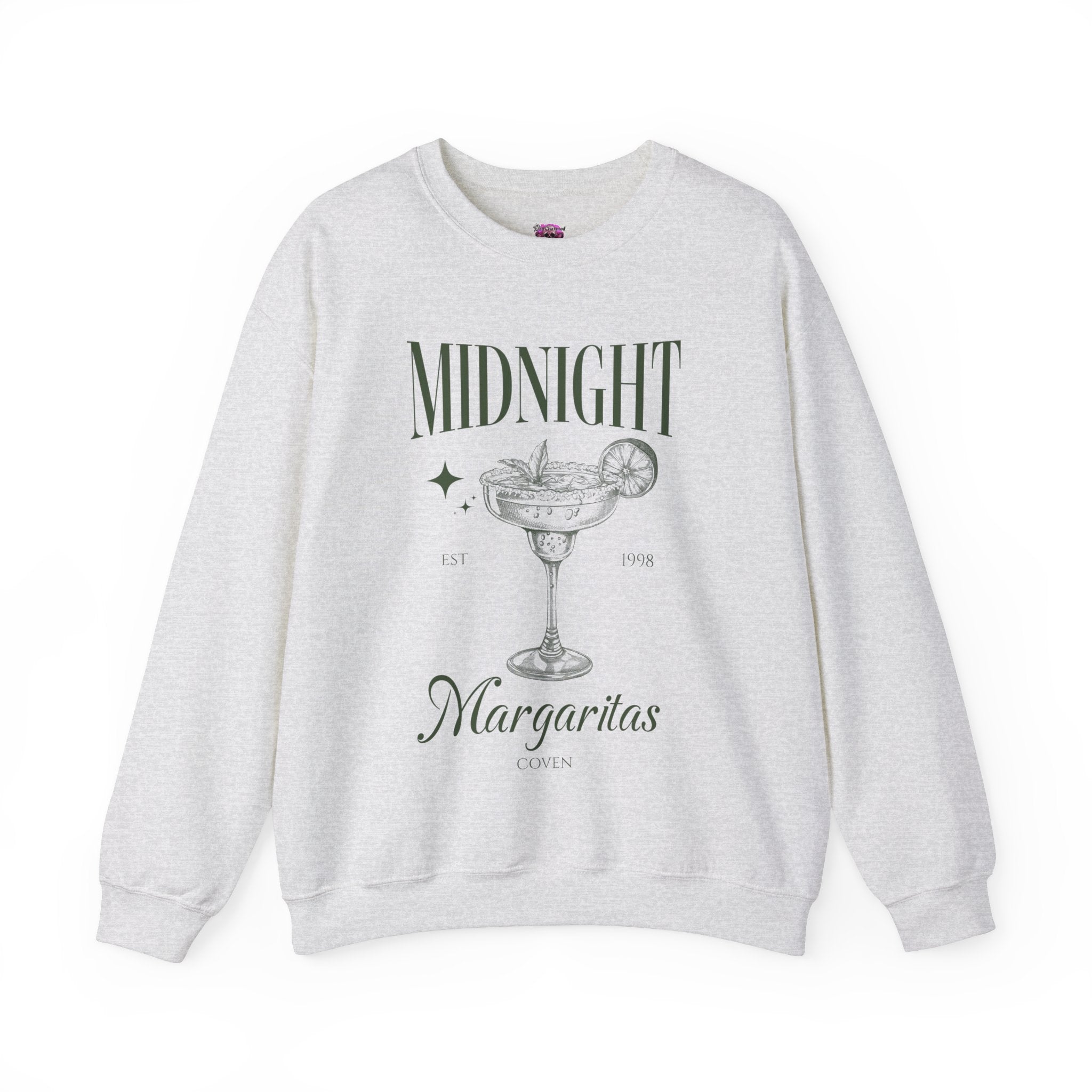 Midnight Margaritas Coven Crewneck Sweatshirt | Women's Casual Pullover | Perfect for Halloween Parties & Witchy Aesthetic Outfits