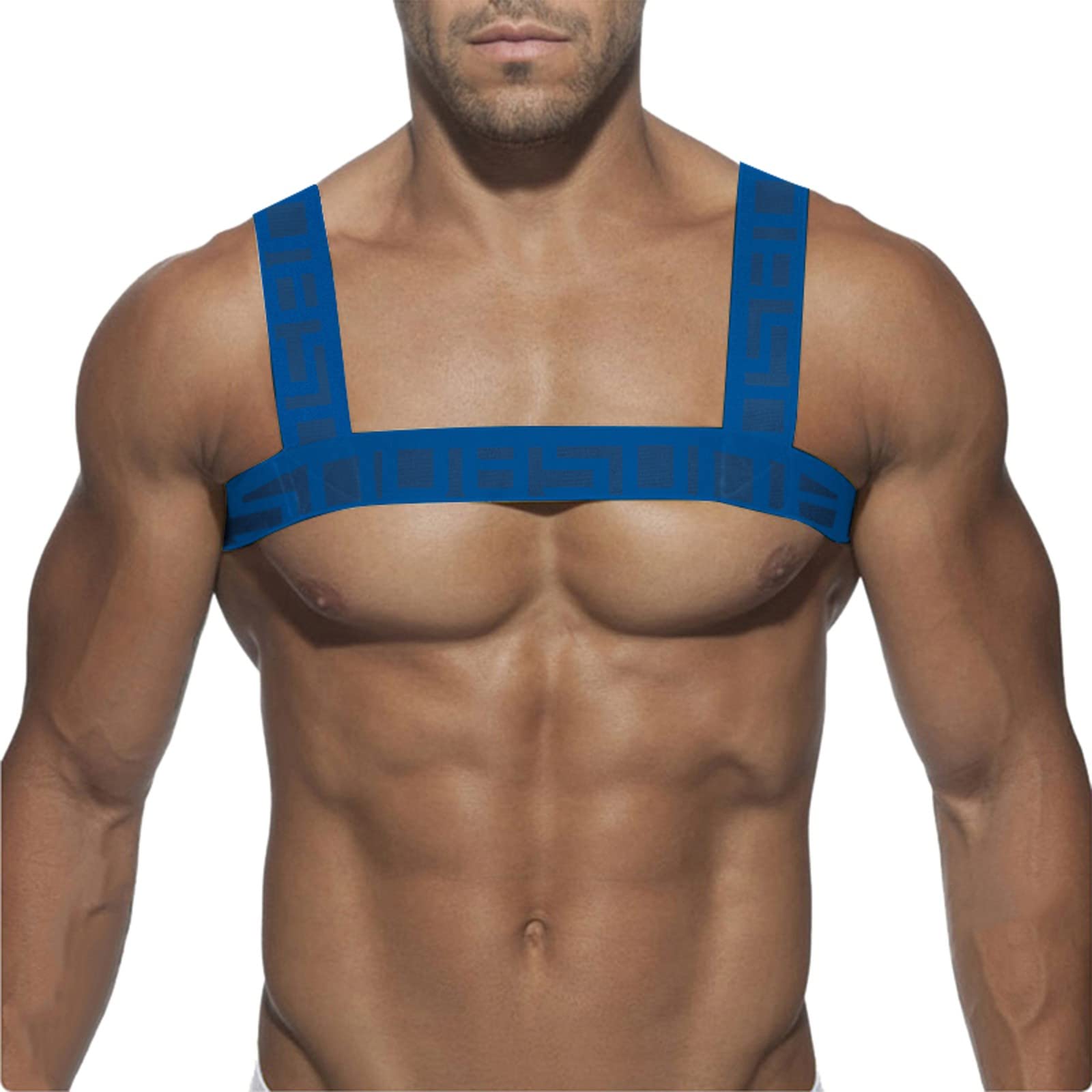 Men's Harness Lingerie Body Belt - Adjustable Nylon Chest Strap & Shoulder Corset for Muscle Costume, BDSM, Gothic Fashion & Fetish Wear - Perfect for Role Play, Cosplay and Nightclub Outfits