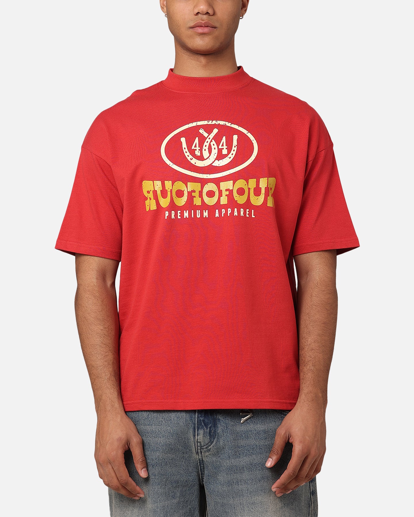 404 Horseshoe Horizon Graphic T-Shirt for Men - Red Cotton Tee - Casual Wear & Street Style Outfit