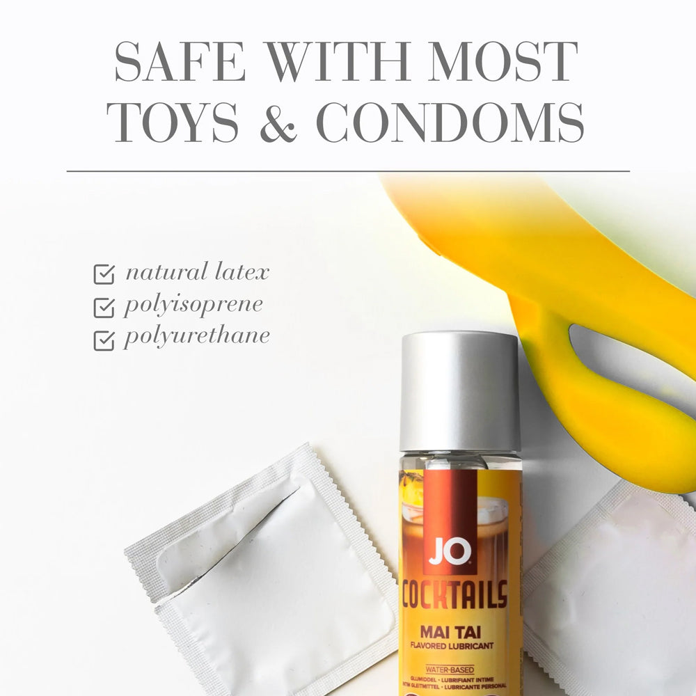 JO Cocktails Flavored Lubricant - Mai Tai Tropical Flavor | Water-Based Personal Lubricant for Couples | Perfect for Romantic Nights & Spicing Up Relationships