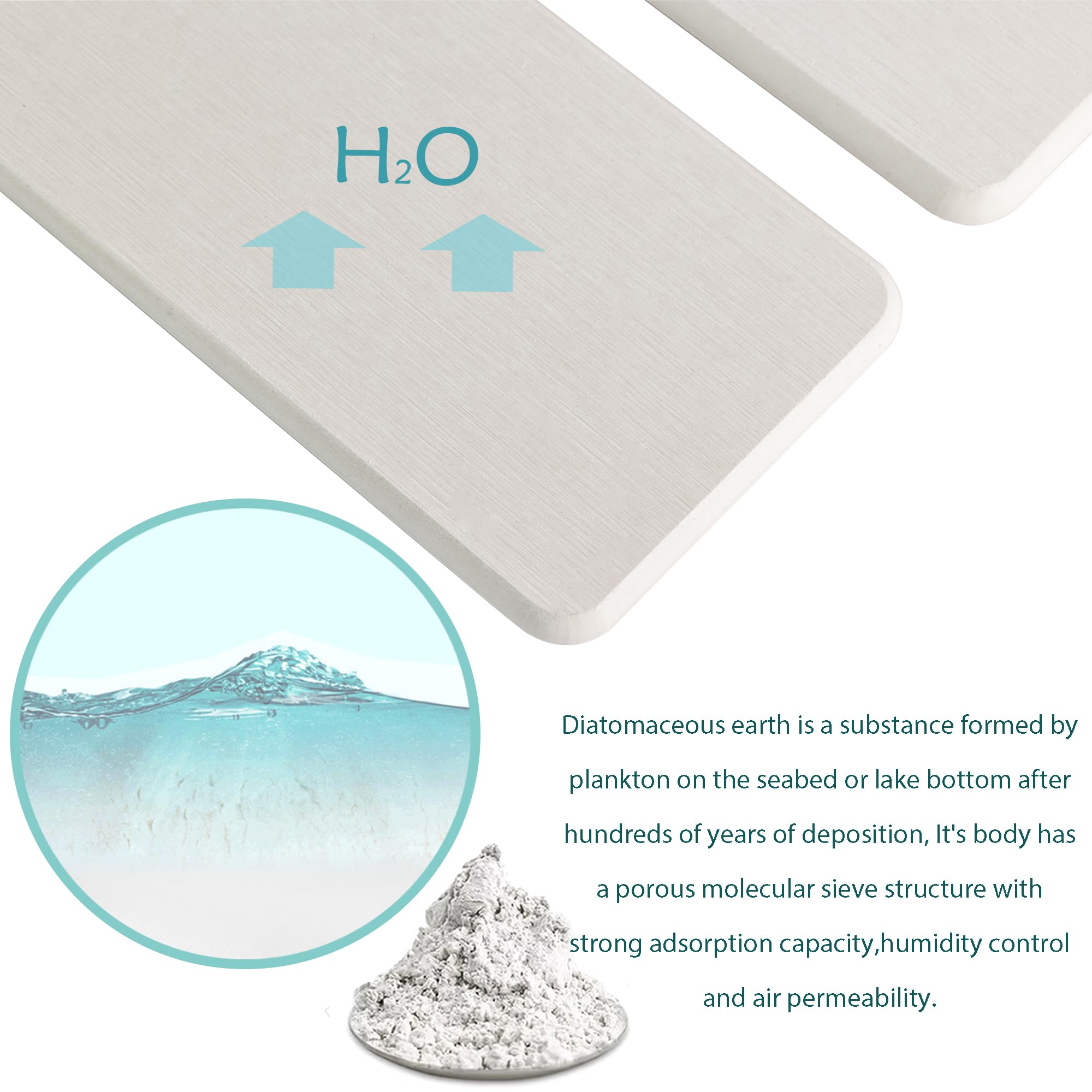 2-Pack Diatomite Soap Dishes & Coasters - Absorbent Stone Tray for Soap Bottles, Toiletries - Perfect for Kitchen, Bathroom Sink Vanity (8.66 x 3.15 Inches) - Keep Countertops Dry & Organized