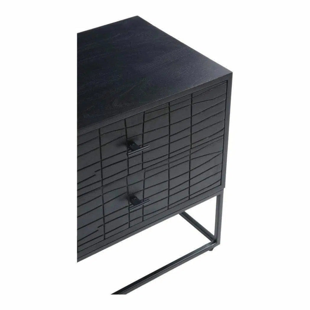 23.5 Inch Modern Nightstand with Drawer - Black Bedside Table for Bedroom, Living Room, or Guest Room - Sleek Contemporary Design with Ample Storage Space