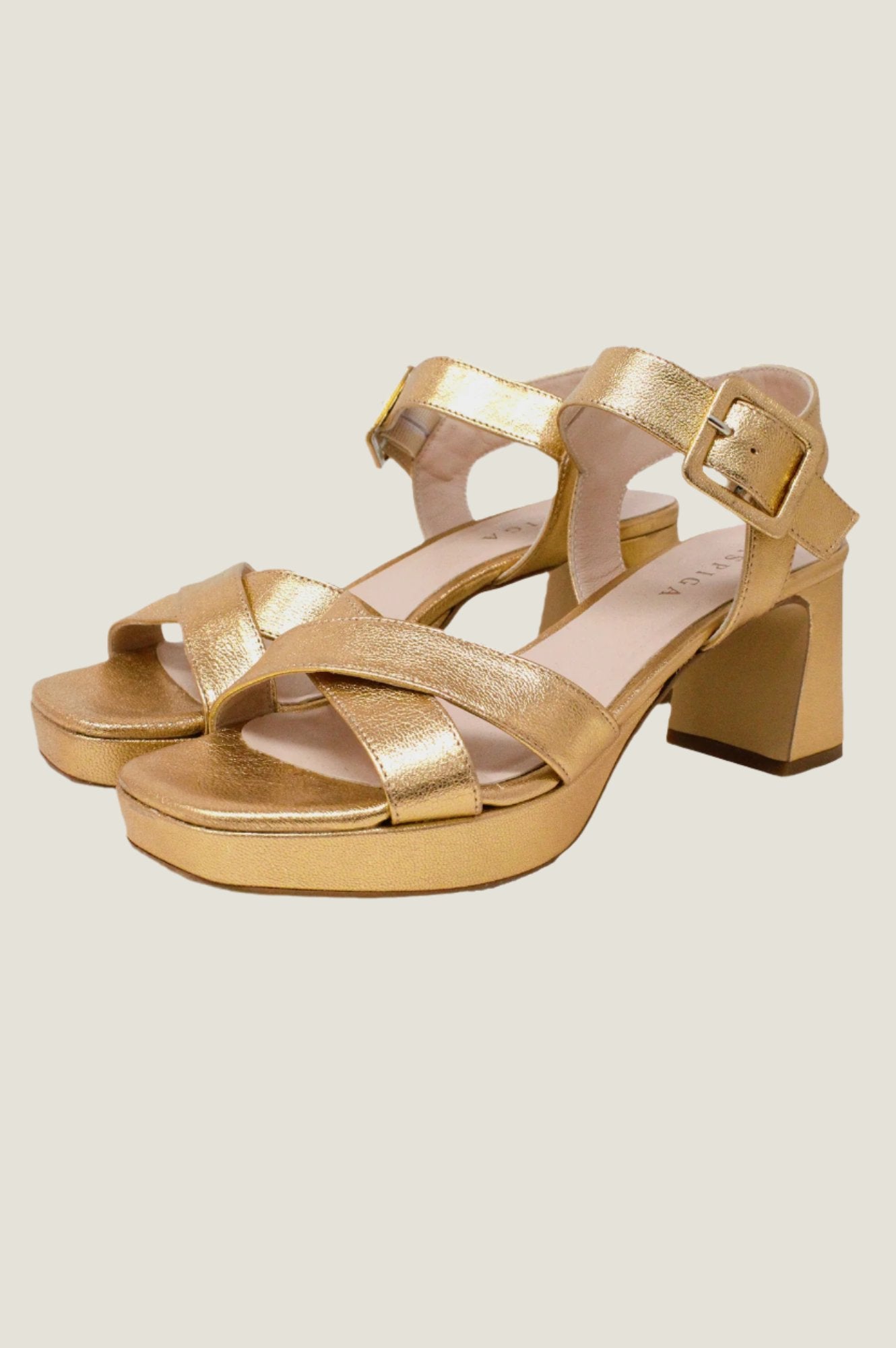 Stylish Metallic Gold Platform Heels for Women - Fashion High Heel Sandals for Party, Wedding & Evening Events