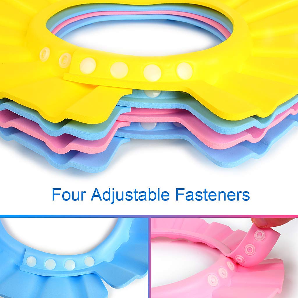 2PCS Adjustable Baby Shampoo Cap - Soft Bathing Shower Protection Hat for Toddlers & Kids | Waterproof Visor for Hair Wash, Bath Time & Spa Day Fun