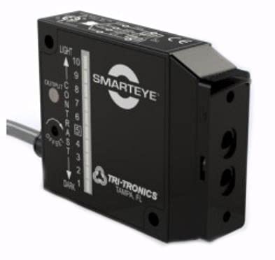 TRI-TRONICS SDLGF1 SMARTEYE Classic Photoelectric Sensor - Polarity Protected Fiber Optic High Gain Green, 12-24V DC NPN Output 75mA - Ideal for Industrial Automation, Packaging & Material Handling Systems