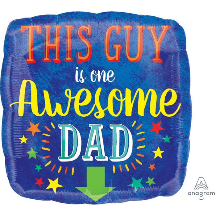 Happy Father's Day Foil Balloon - Best Gift for Awesome Dad - Birthday Party, Graduation Celebration, Home Decoration