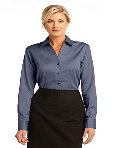 Red House Women's French Cuff Non-Iron Pinpoint Oxford Shirt - Professional Office Wear & Business Casual Attire for Women