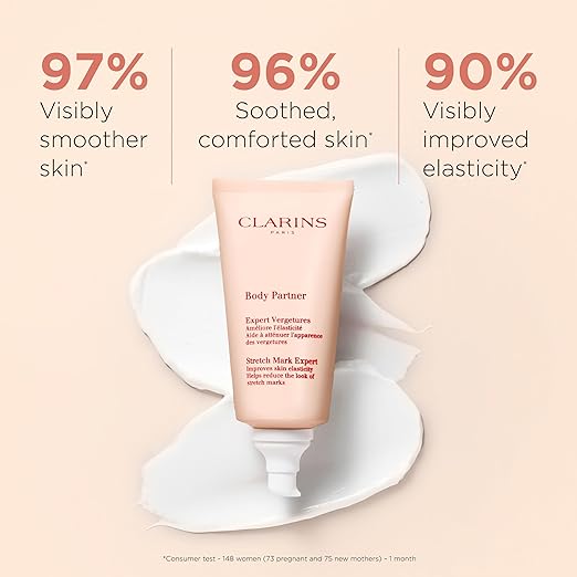Clarins Body Partner Stretch Mark Expert Cream - 175ml for Pregnancy & Postpartum Skin Care - Reduces Stretch Marks & Improves Skin Elasticity