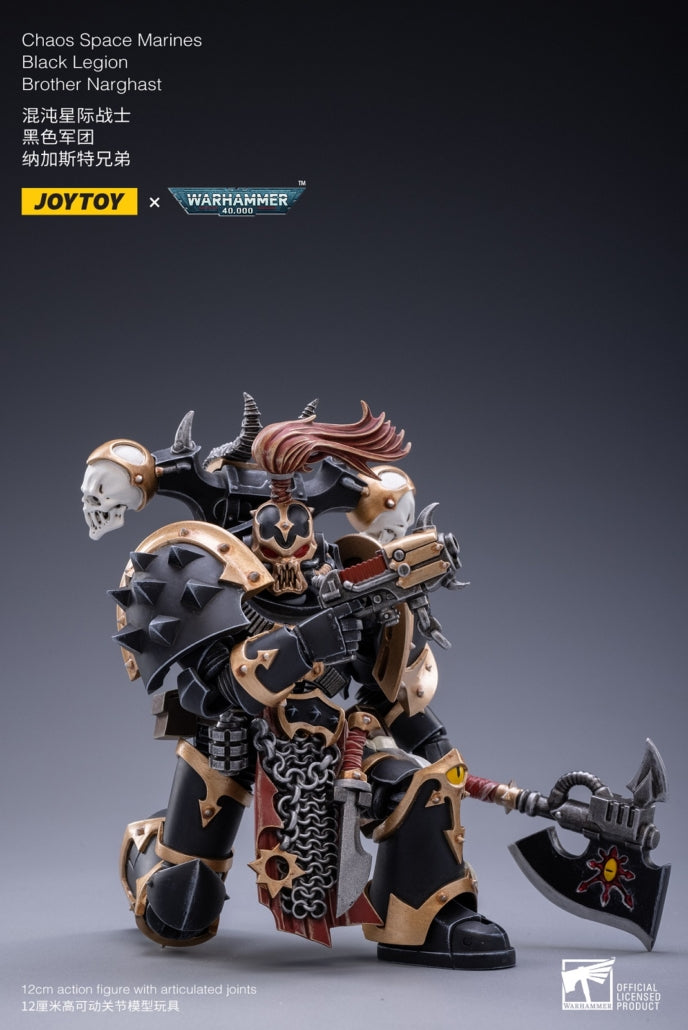 JOYTOY 1/18 Scale Warhammer 40K Chaos Space Marines Black Legion Narghast Action Figure - Collectible Model for Tabletop Gaming & Display