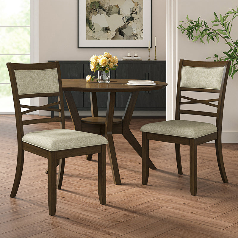 Emilio Classic Dining Chairs Set of 2 - Solid Wood Legs, Modern Kitchen & Dining Room Furniture for Home Decor