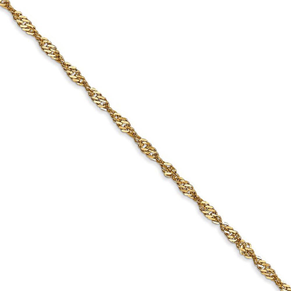 The Black Bow 1.9mm 14k Yellow Gold Diamond Cut Singapore Chain Necklace - Perfect for Everyday Elegance and Special Occasions