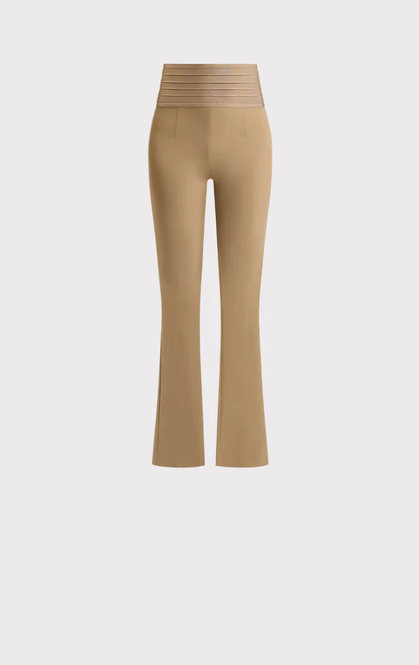 Emery Pants for Women - High Waisted Casual Trousers in Latte Brown | Perfect for Office, Travel & Everyday Wear