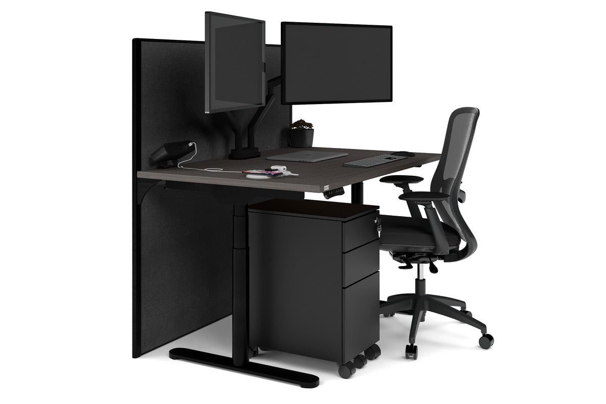 Flexi Premium Height Adjustable Single Workstation Desk - 1400L x 800W with Cable Management - Ergonomic Standing Desk for Home Office & Workspace