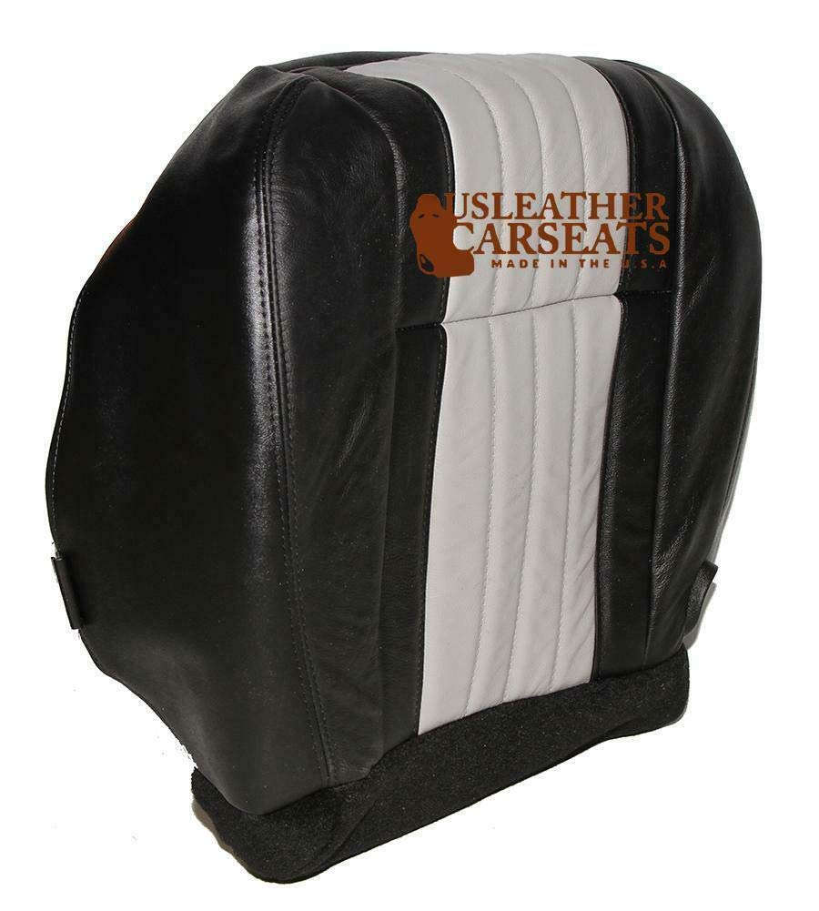Premium Genuine Leather Car Seat Cover for 2003 Ford F-150 Harley-Davidson Edition - Driver Side Bottom Replacement - Black & Gray Color - Perfect for Road Trips & Daily Commutes
