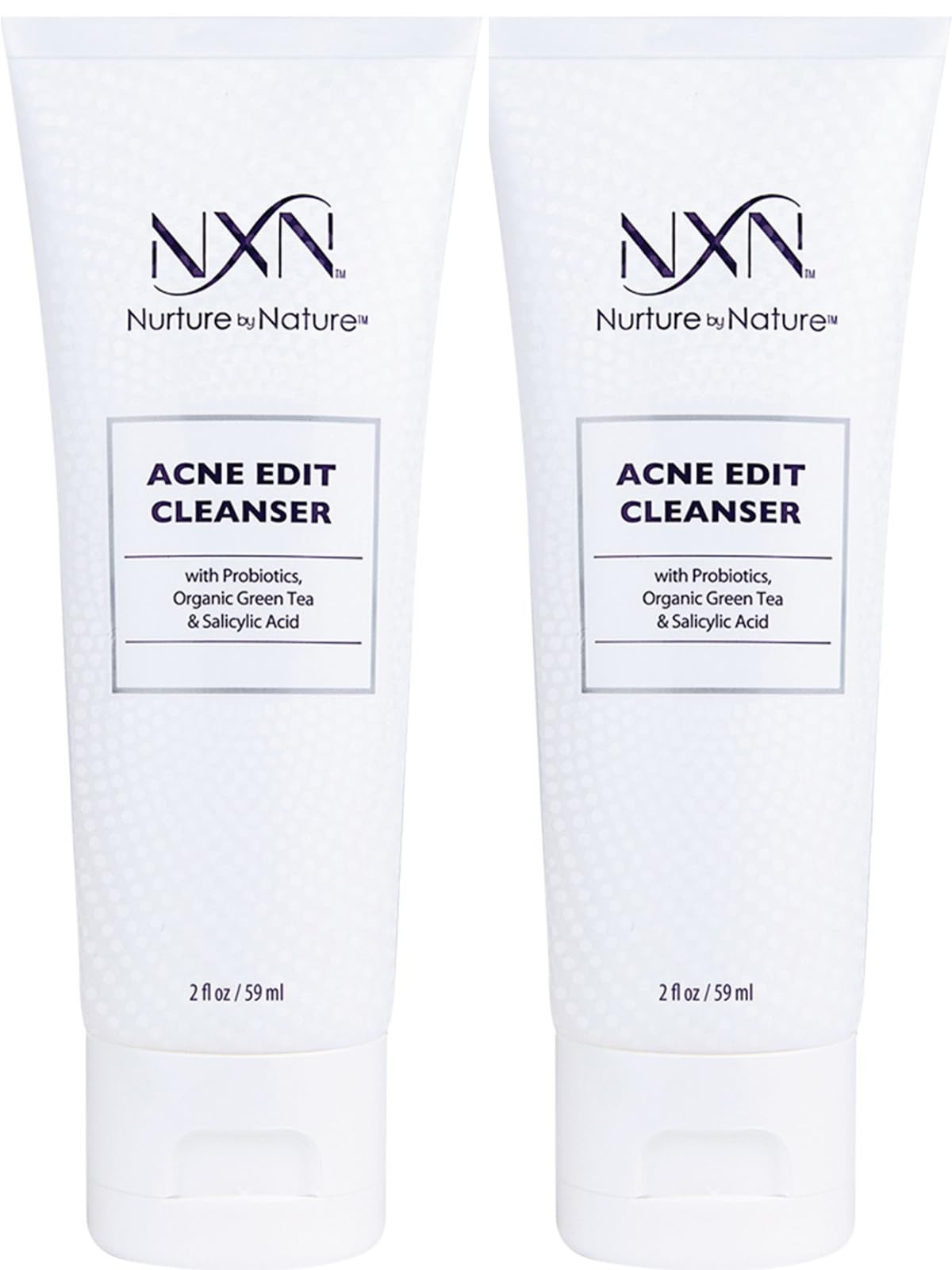 NXN Acne Facial Cleanser with Salicylic Acid, Green Tea & Probiotics - Gentle Face Wash for Clear Skin, Prevents Blemishes & Breakouts (4oz) - Perfect for Daily Skincare Routine & Acne-Prone Skin