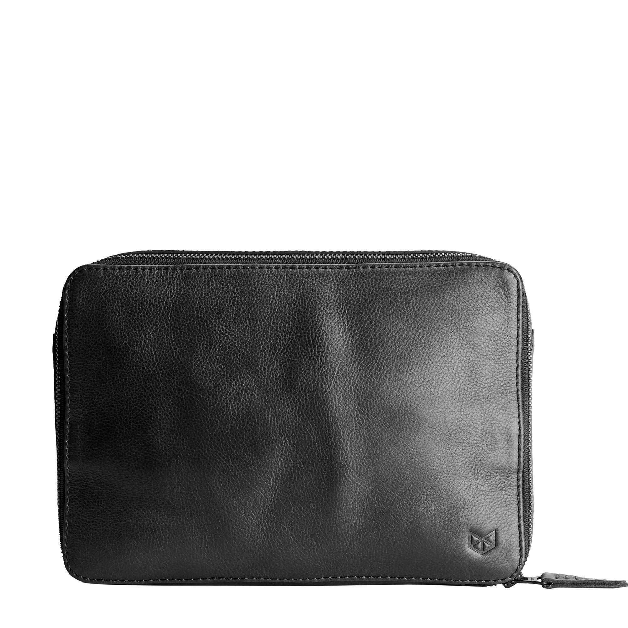 Premium Leather Tech Organizer for Men - Travel iPad Case with Cable Storage | Gadget Bag for Electronics Accessories | Perfect for Business Trips & Daily Commute