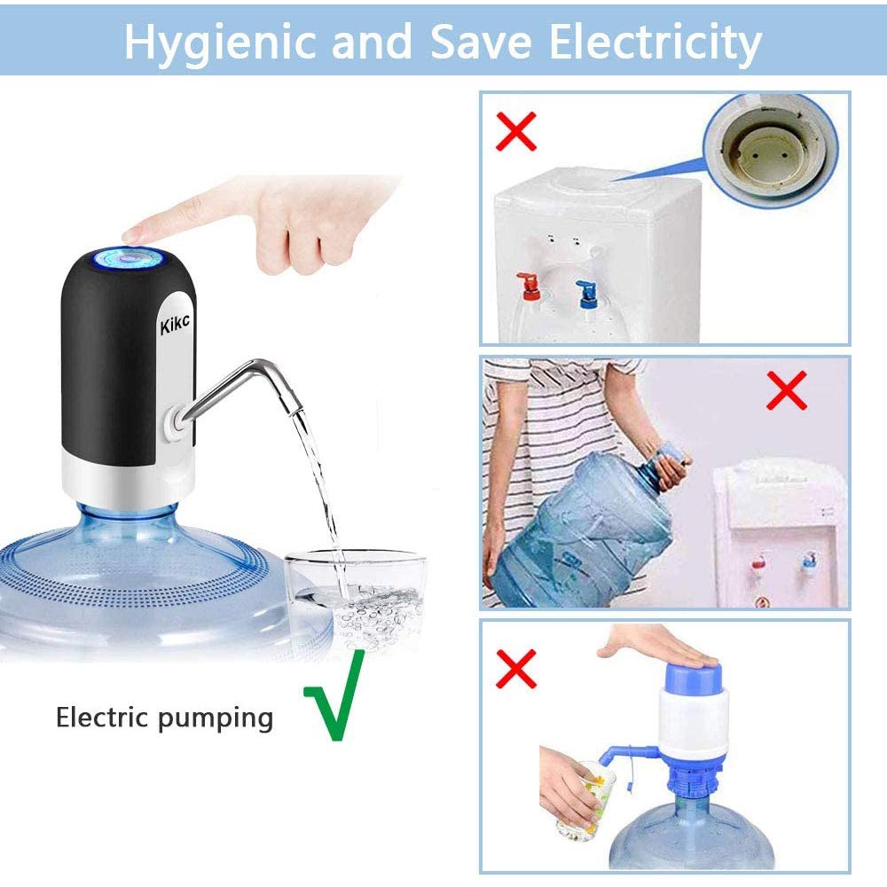 Electric Water Dispenser Pump System - Automatic Drinking Water Dispenser for Home & Office (Black) - Perfect for Kitchen, Countertop, or Desktop Use