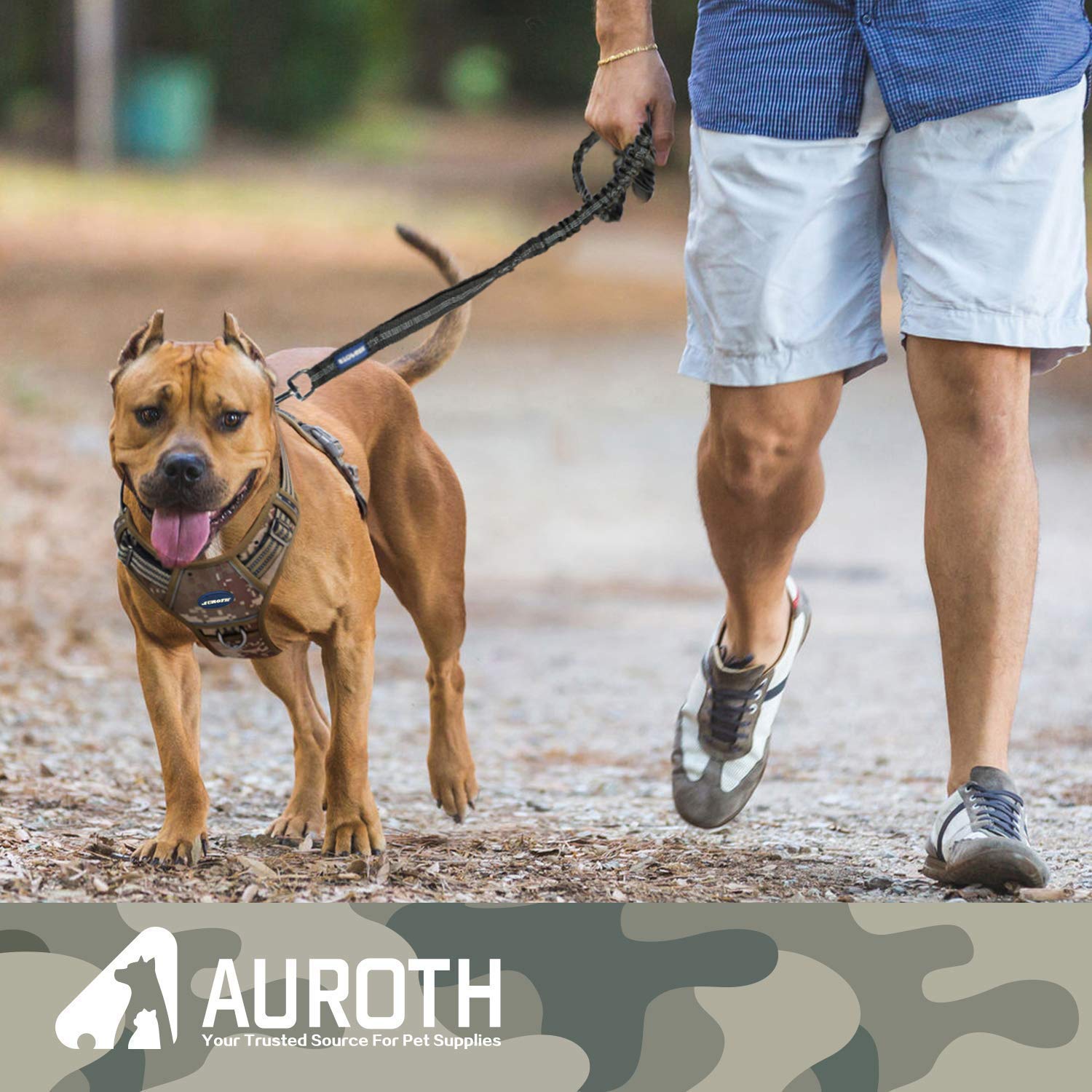 Auroth Tactical Dog Harness with 6 FT Heavy Duty Leash - No Pull Reflective Training Vest for Large Breed Dogs (Army Yellow) - Perfect for Hiking, Running & Outdoor Adventures
