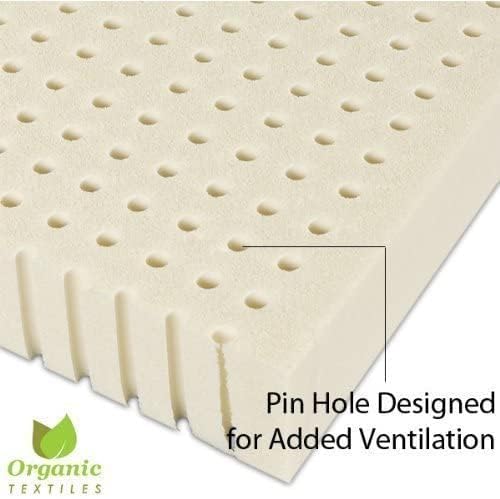 Organic Latex Mattress Topper with 100% Cotton Cover - 3 Inch Queen Size Firm Support - Made in USA | Perfect for Back Pain Relief & Pressure Point Relief - Ideal for Side Sleepers & Hot Sleepers