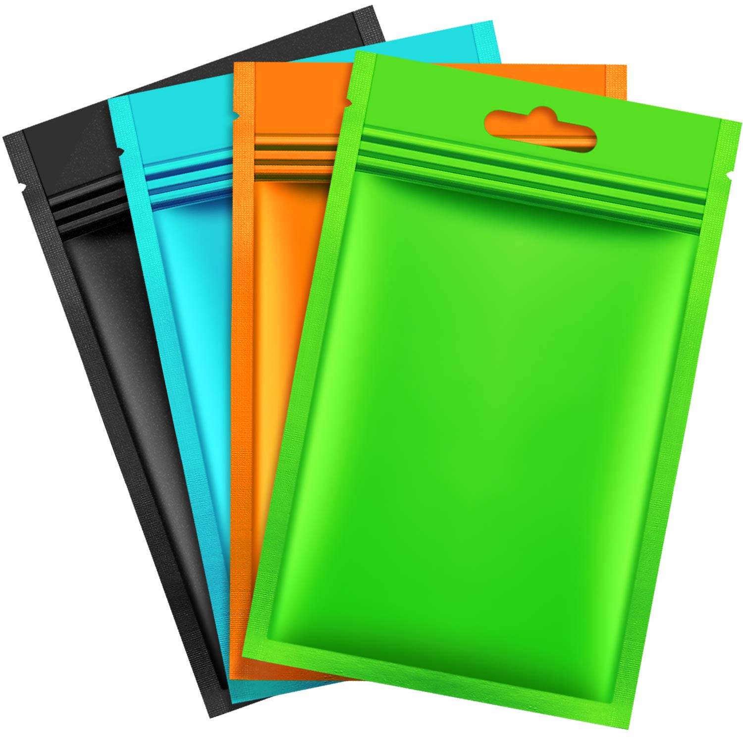 200-Piece Multicolor Mylar Zipper Bags - 7.5 x 12 cm Aluminum Foil Food Storage Pouches with Flat Metallic Zipper | Airtight, Resealable for Snacks, Coffee, Tea, Herbs & DIY Crafts