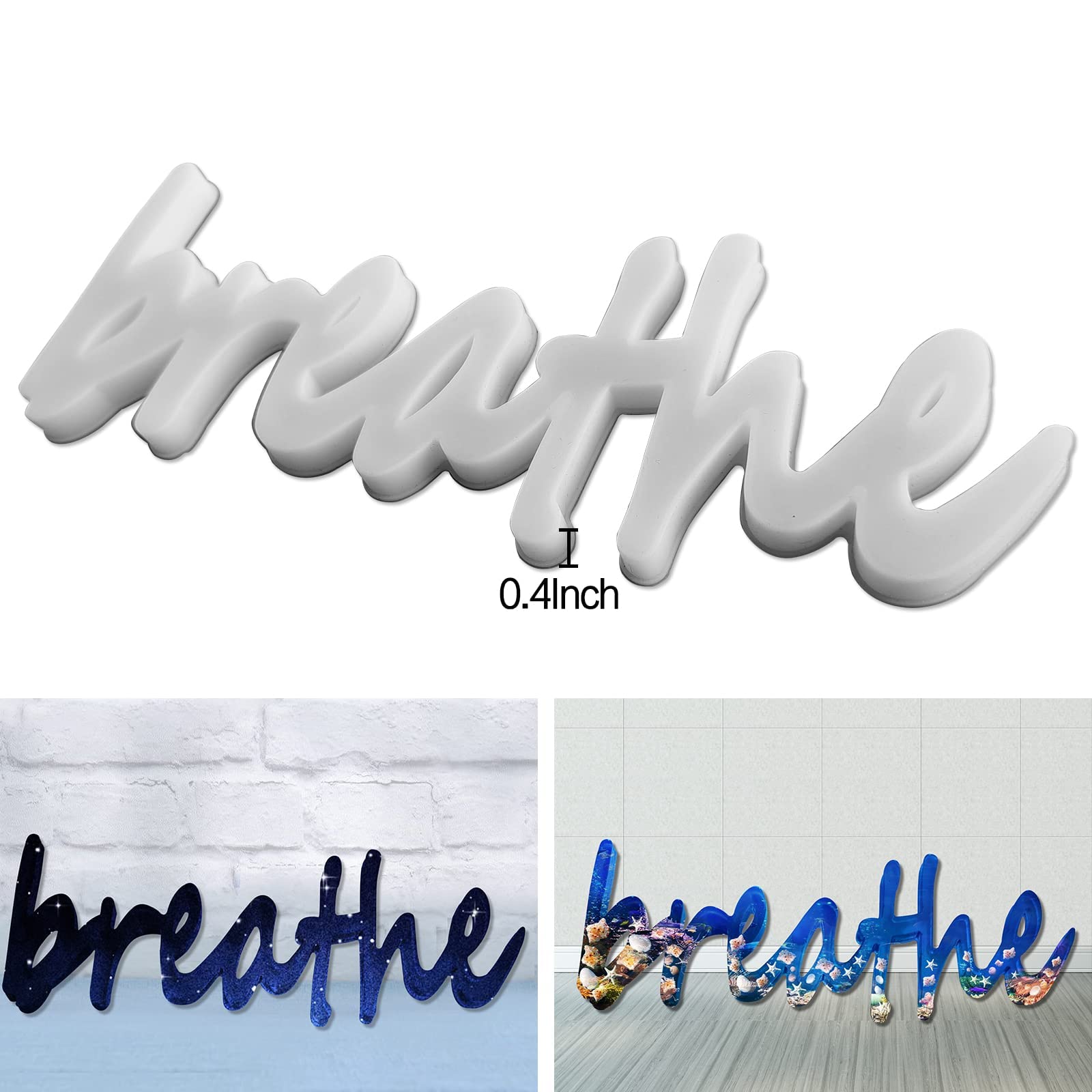 3-Piece Silicone Word Sign Molds for Epoxy Resin - 