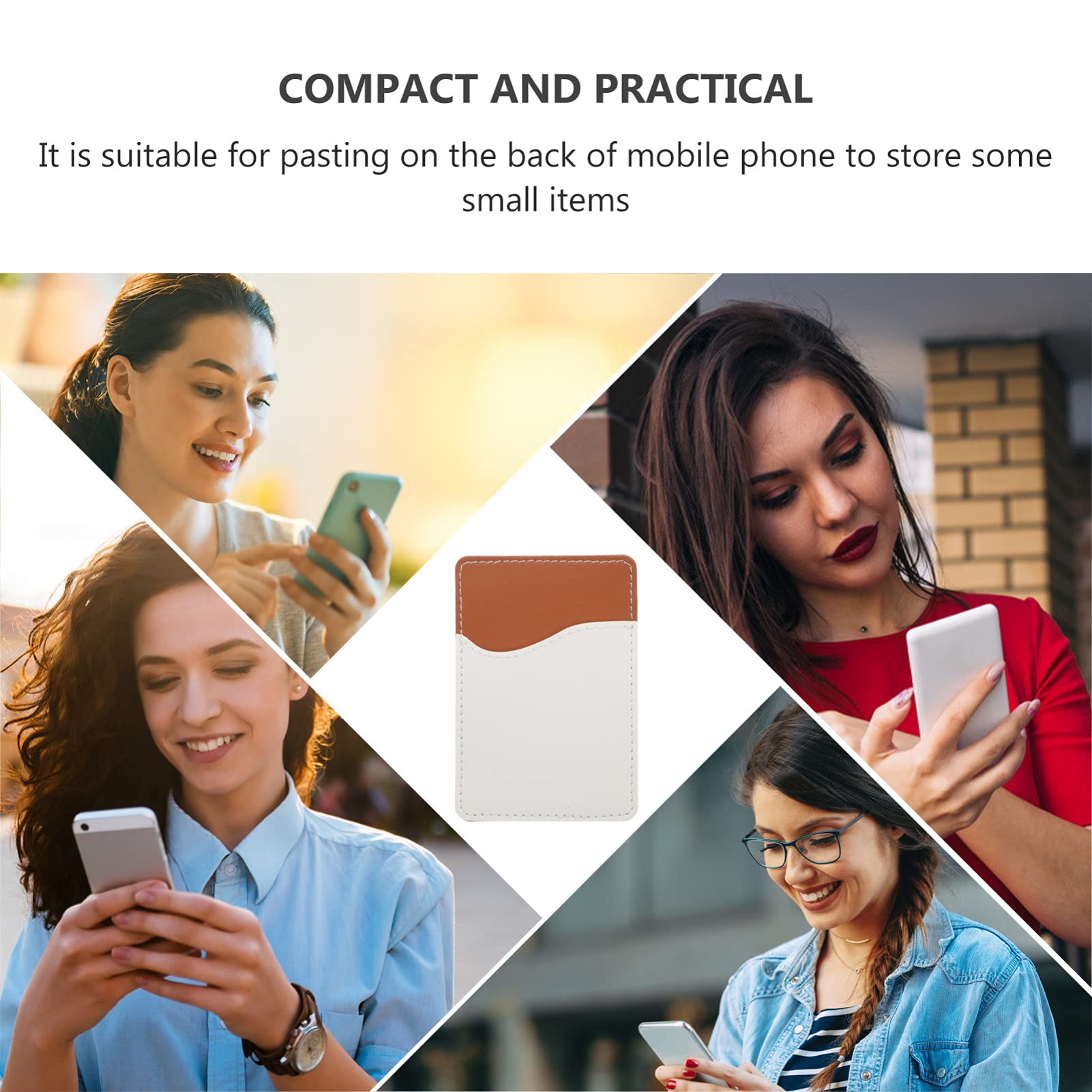 EXCEART 6 Pack Sublimation Blank Phone Card Holder - Leather Adhesive Back Pocket Wallet for ID, Business Cards & Credit Cards | Perfect for Daily Use, Travel & Office Organization