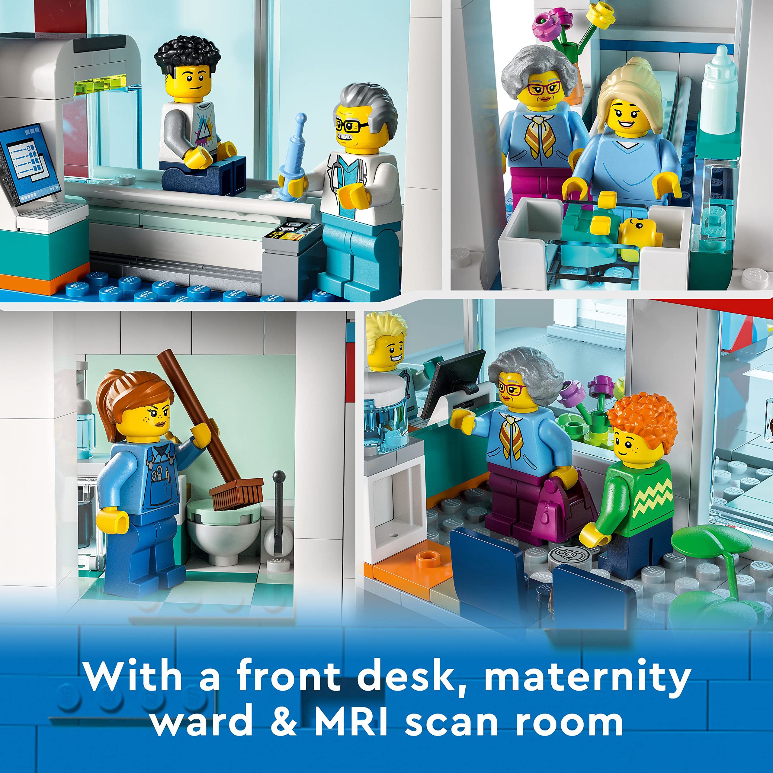 LEGO 60330 City Hospital Building Set - Ambulance Truck, Helicopter & 12 Minifigures - Creative Construction Toy for Kids Ages 7+ - Perfect for Role Play, Birthday Gifts & STEM Learning