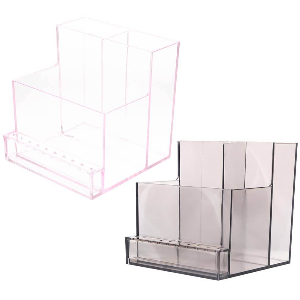 FRCOLOR 2Pcs Nail Drill Bit Holder Box - Professional Nail Art Tools for Salon & Home Use