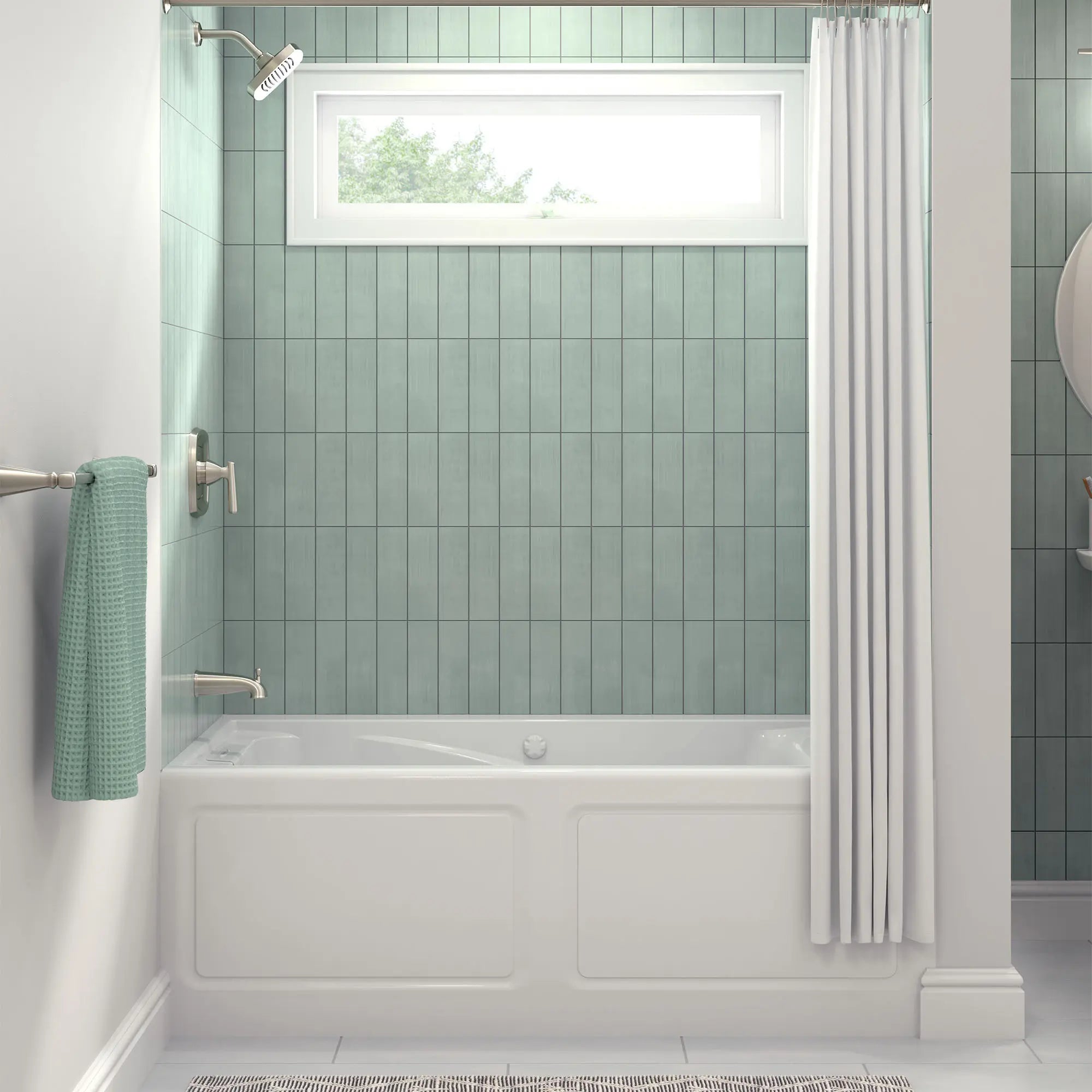 Edgemere® 1.8 GPM Water Saving Shower Trim Kit with Double Ceramic Pressure Balance Cartridge & Lever Handle - Perfect for Eco-Friendly Bathrooms & Water Conservation Homes