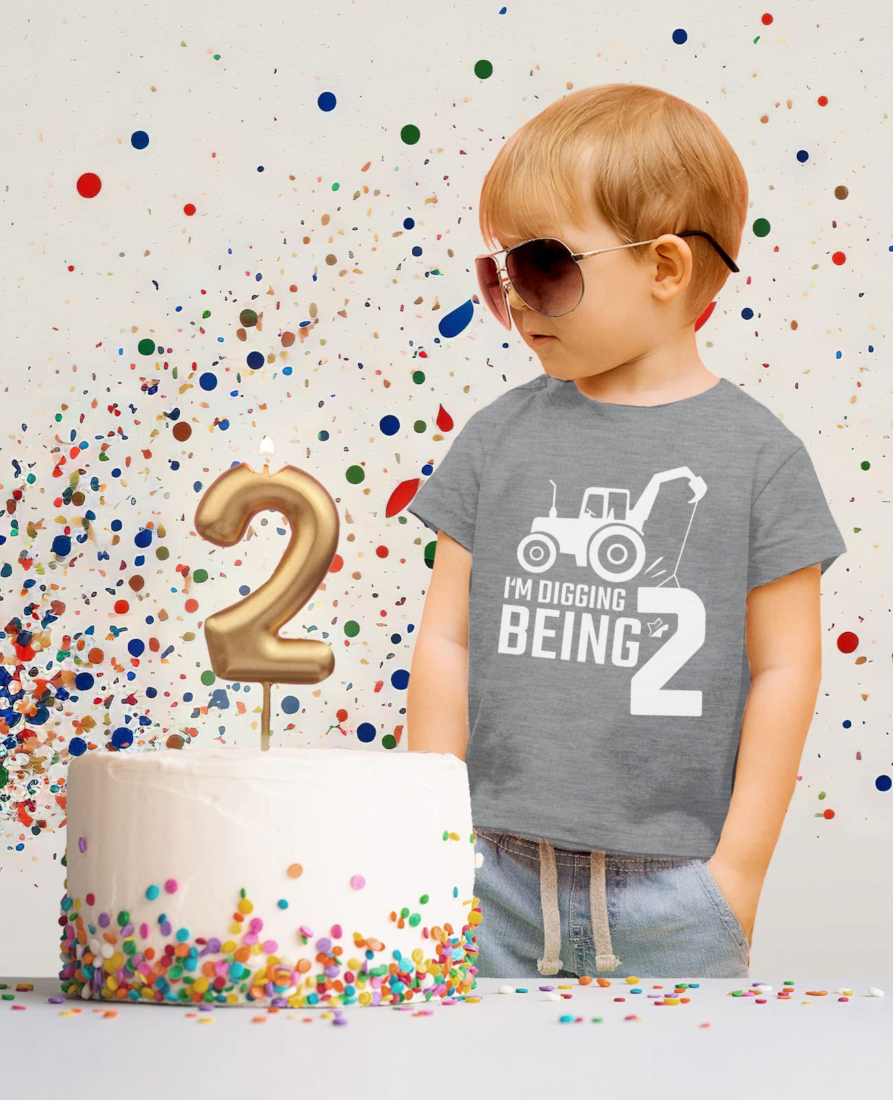 Tstars Boys' Digging Shirts - Cute Raglan Tee for Toddlers Age 2-3 | Perfect 2nd Birthday Gift for Active Kids | Great for Outdoor Play, Sandbox Fun & Preschool Adventures