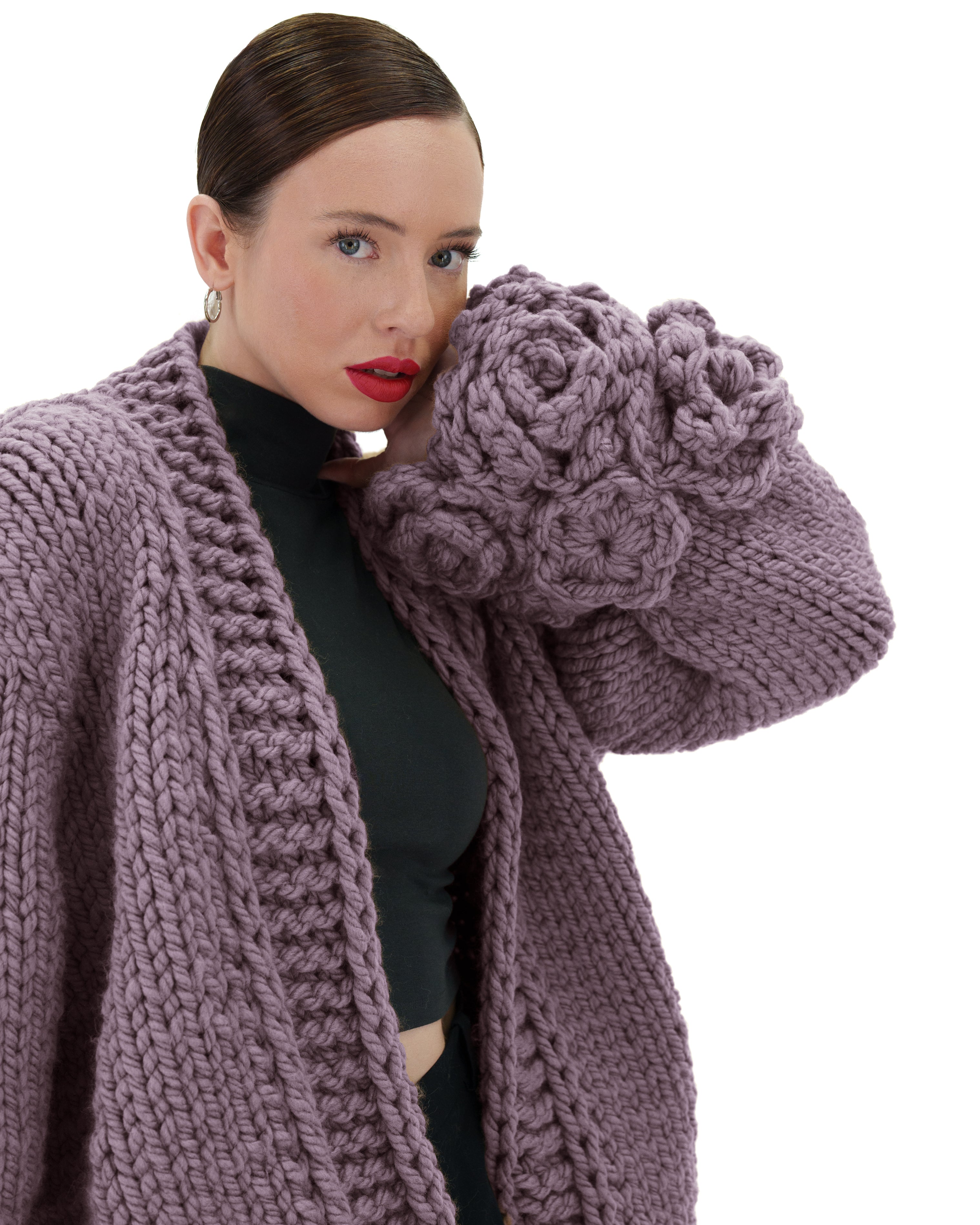 Floral Sleeves Cardigan for Women - Lightweight Open Front Knit Sweater with Floral Embroidery | Perfect for Spring Outfits, Office Wear & Casual Dates