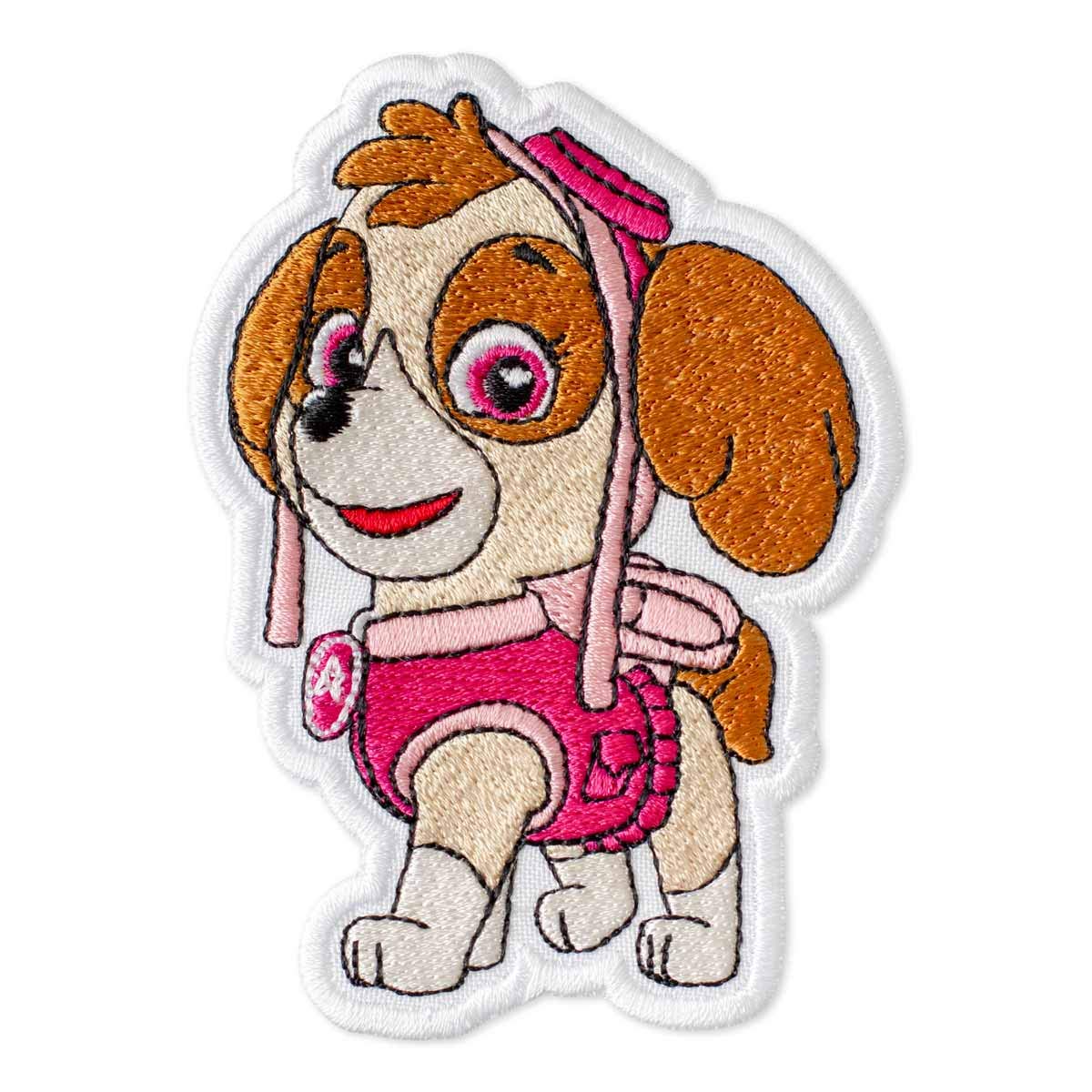 Funny Puppy Skye Embroidered Iron-On Patch - 2.9 x 3.9 Inches for Jackets, Backpacks & DIY Crafts | Cute Dog Applique for Clothing & Accessories