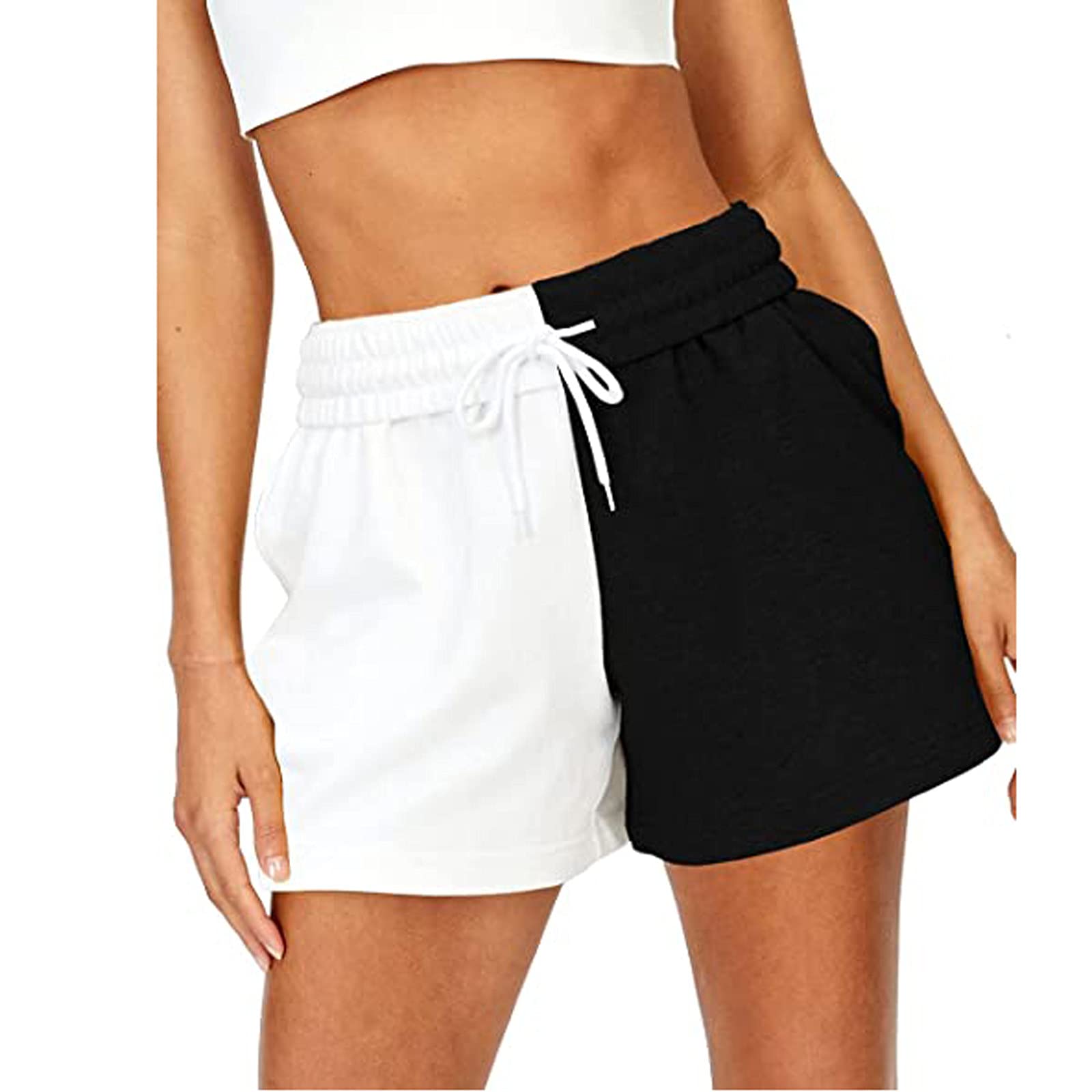 Women's Workout Shorts - Elastic Waist Yoga Running Lounge Shorts - Soft Active Jogger Sweatpants for Gym, Yoga & Casual Wear
