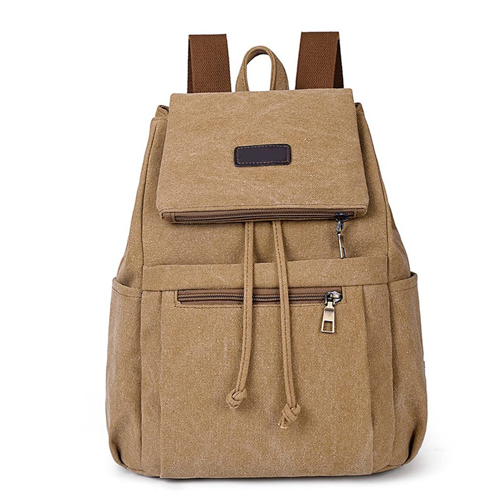 Vintage Women's Backpack - Lightweight Drawstring Daypack for School, Travel & Shopping