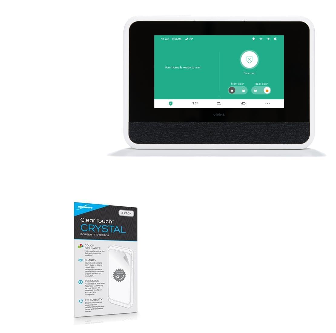 BoxWave ClearTouch Crystal Screen Protector for Vivint Smart Hub (2-Pack) - HD Film Skin, Scratch Resistant, Bubble Free Installation - Perfect for Home Security System Protection