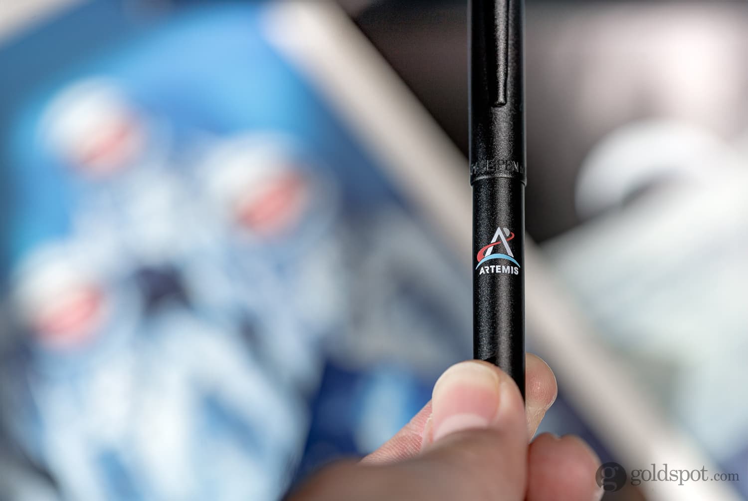 Fisher Space Pen Cap-O-Matic Matte Black Ballpoint Pen with Artemis Logo - Premium Writing Tool for Office, Travel & Outdoor Adventures