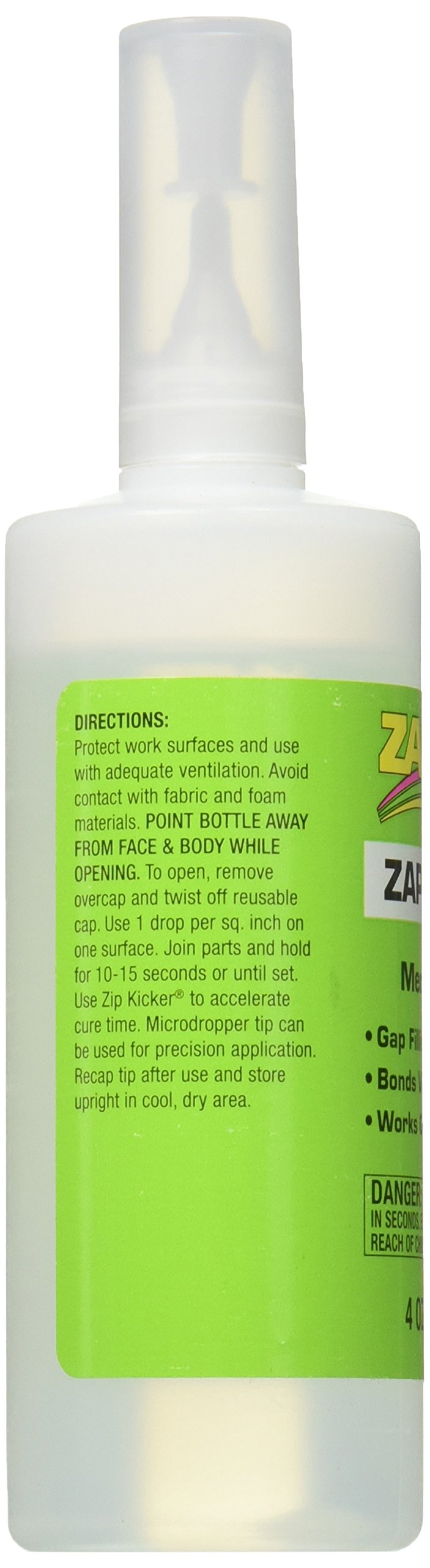 Zap-A-Gap Super Glue Adhesive - 4 oz | Fast-Bonding, High-Strength Cyanoacrylate Glue for DIY, Crafts, Woodworking & Repairs | Pacer Technology (Zap)