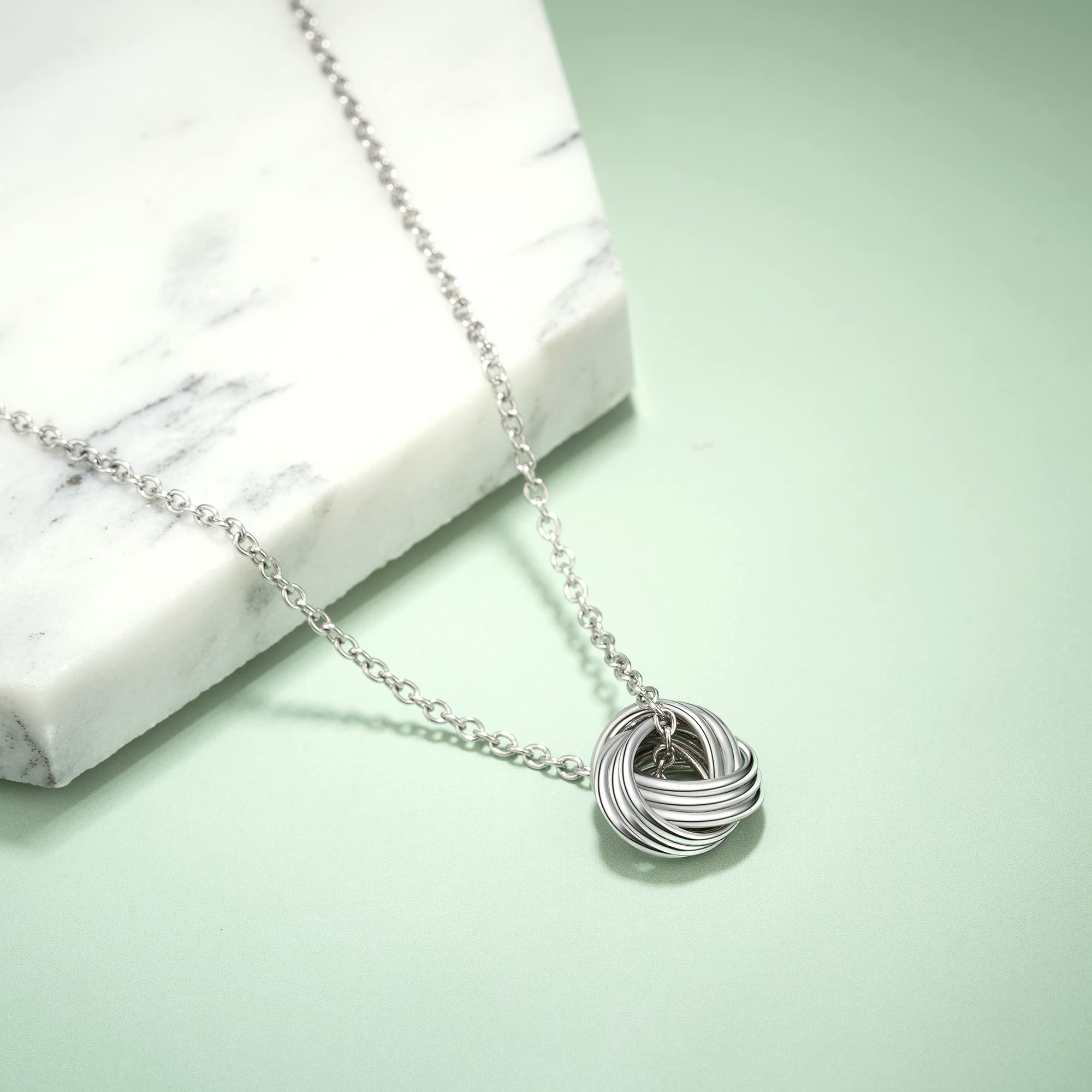 Jeka Best Friend Eternity Knot Necklace - Sterling Silver Friendship Jewelry Gift for Women & Girls | Birthday, Anniversary, Valentine's Day Present | Perfect for Bridesmaids, BFFs & Special Occasions