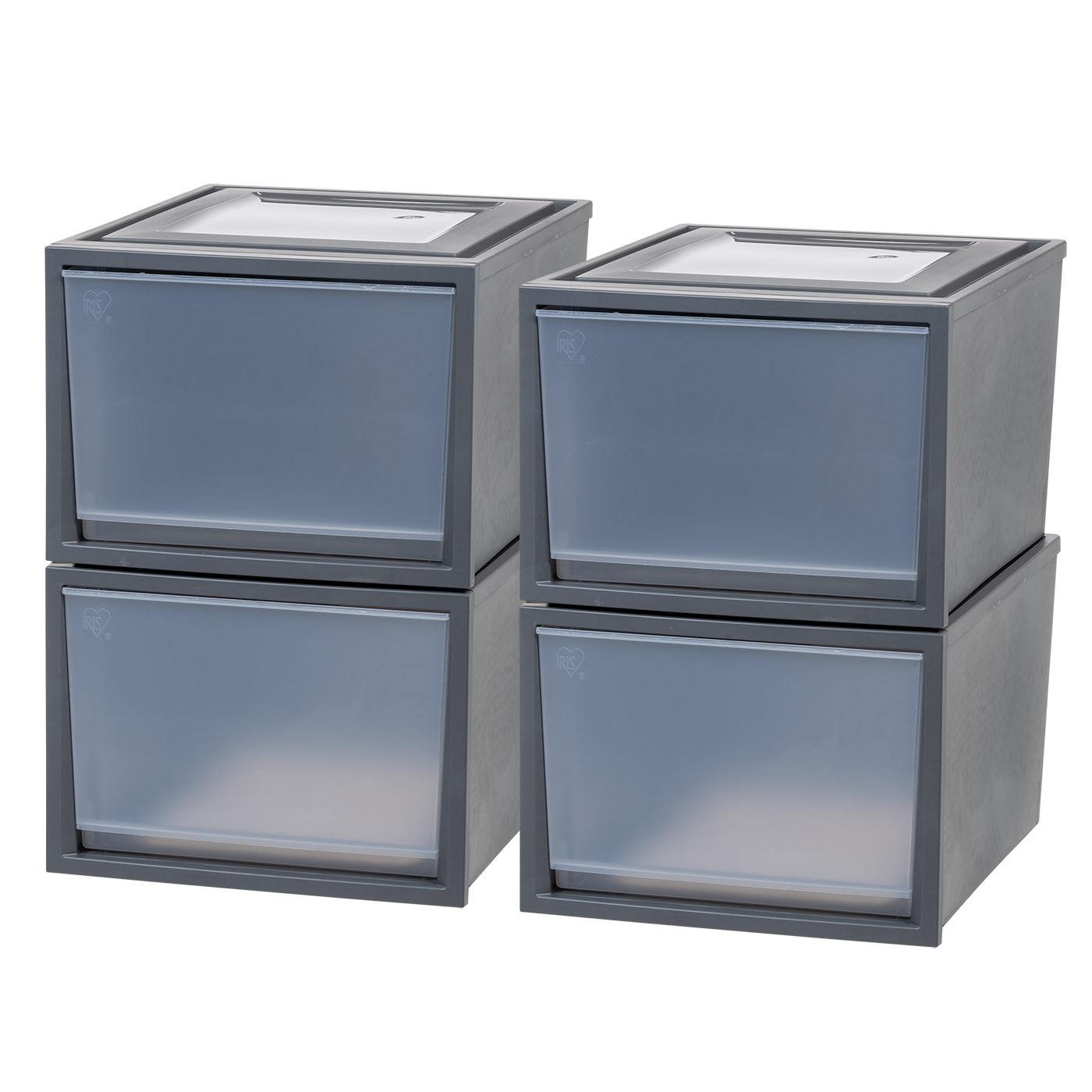 4-Pack Deep Box Chest Drawers for Bedroom Closet Organization - Underbed Storage, Office Supplies & Craft Organizer