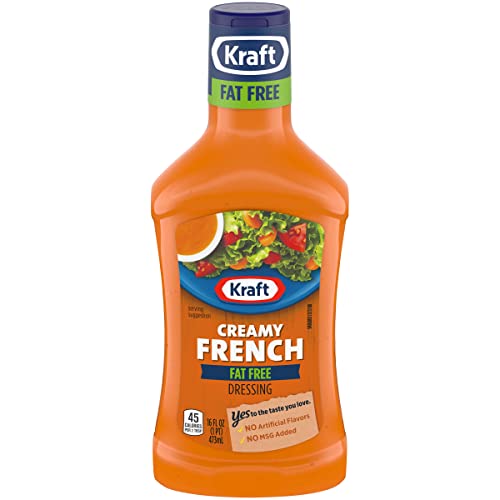 Healthy Fat-Free French Style Salad Dressing - Kraft 16oz (6-Pack) | Vegan, Gluten-Free, Low Calorie | Perfect for Salads, Sandwiches & Meal Prep
