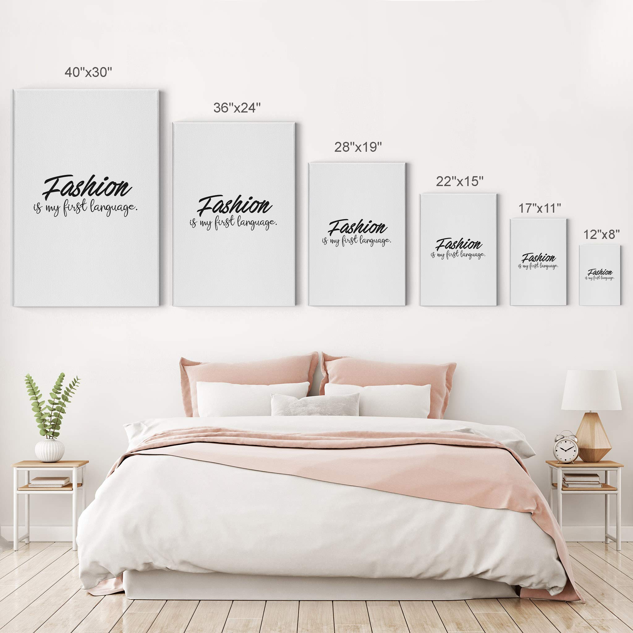 Smile Art Design Fashion Quote Black & White Canvas Print - Inspirational Wall Art for Office, Girls Room, Women's Dorm & Living Room Decor - Ready to Hang 40x30 - Perfect for Home, Office & Gift Giving