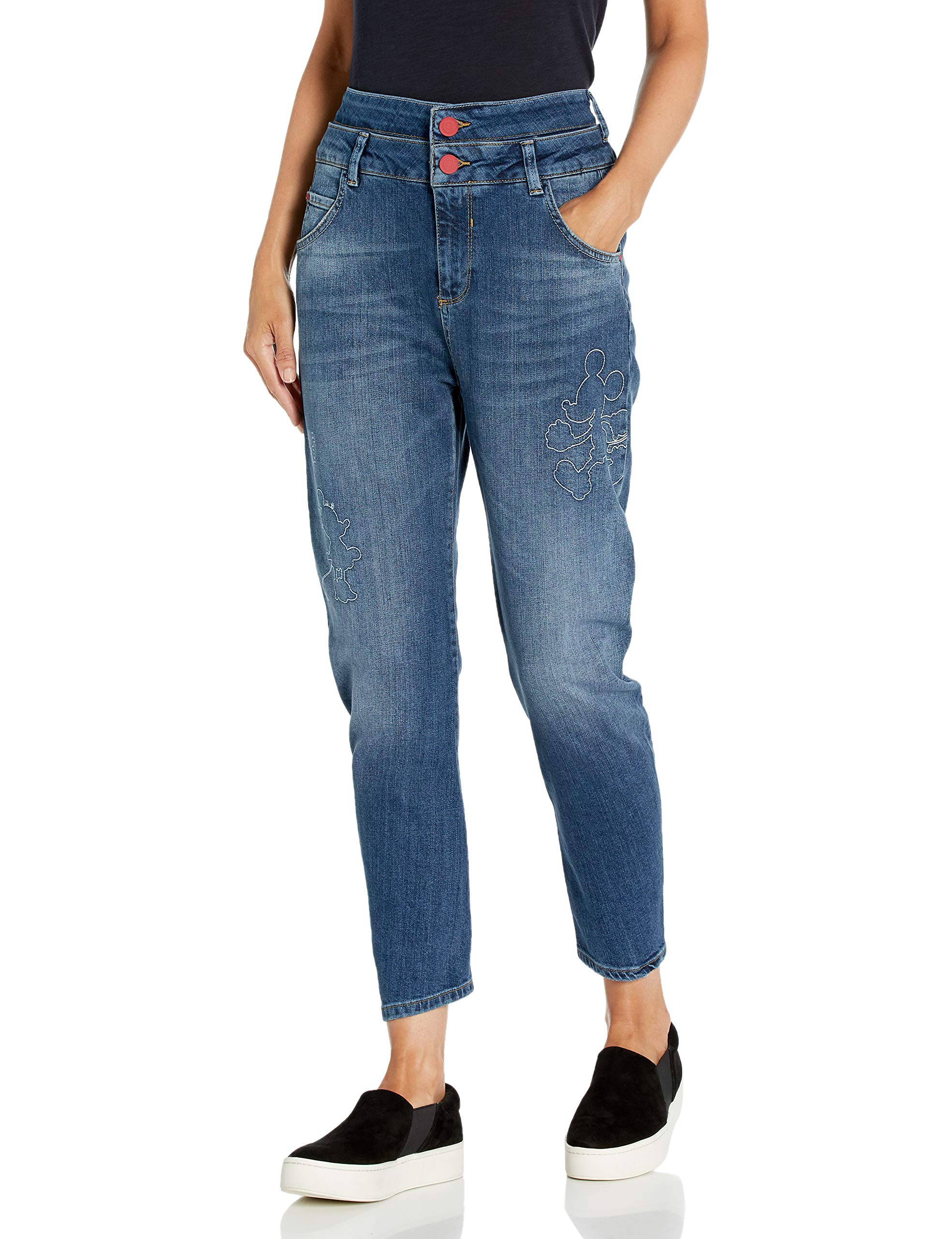 Desigual Women's Denim Little You Jeans - High Waist Skinny Jeans for Women, Stretch Comfort Fit, Vintage Blue Wash (Perfect for Casual Wear, Date Night & Office Outfits)