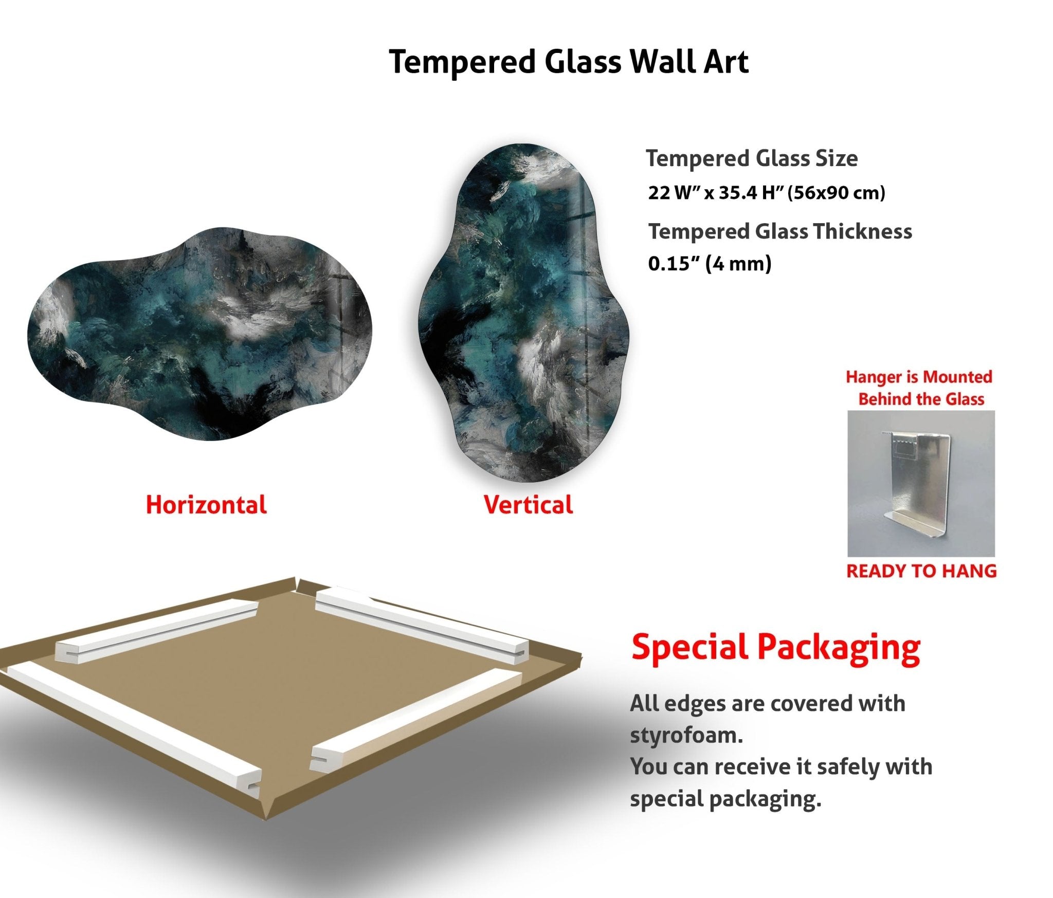 Modern Abstract Gray Glass Wall Art - Handmade Asymmetrical Design for Living Room, Bedroom & Office Decor