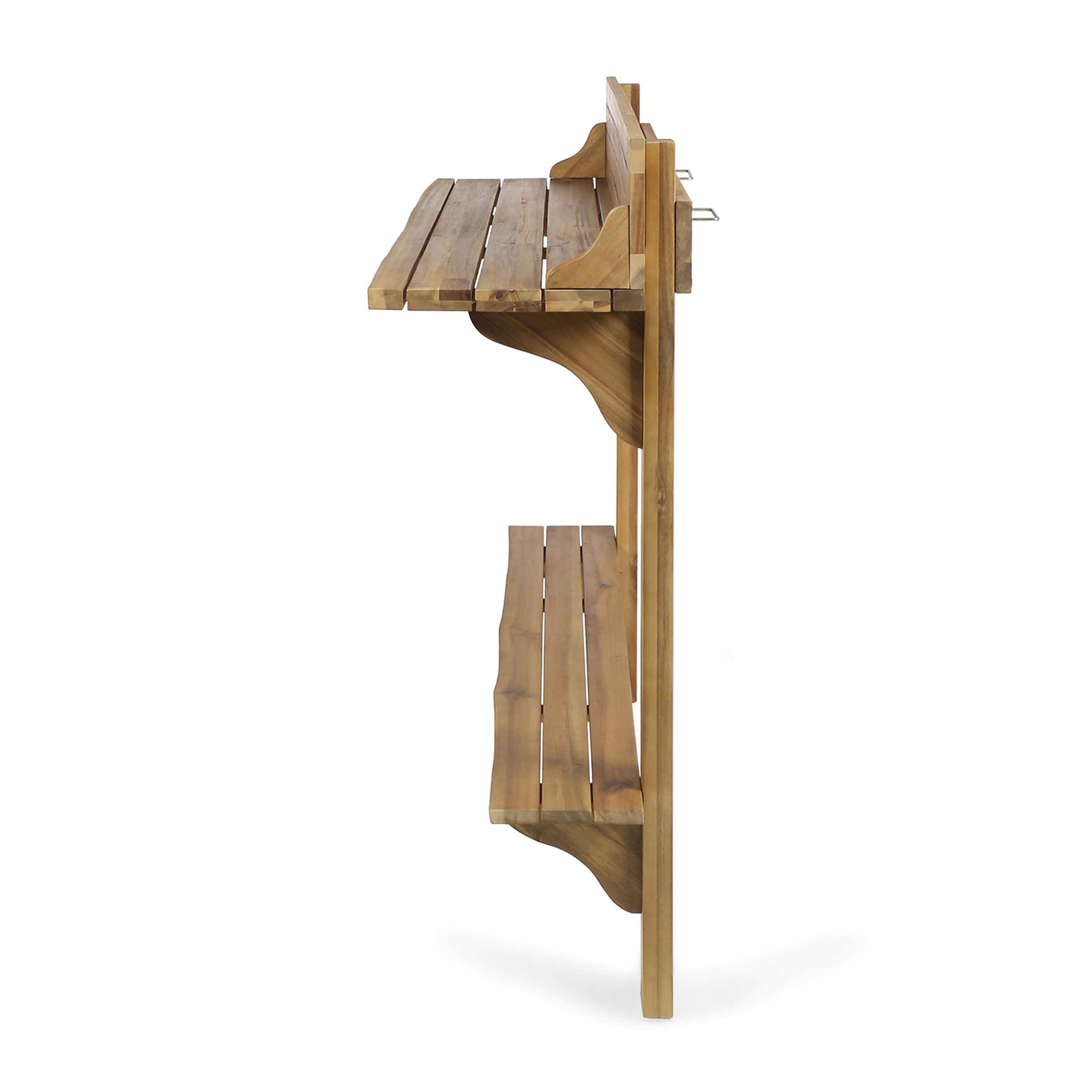 Acacia Wood Outdoor Bar Table for Balcony - Natural Stained Finish - Perfect for Patio, Deck & Poolside Entertaining
