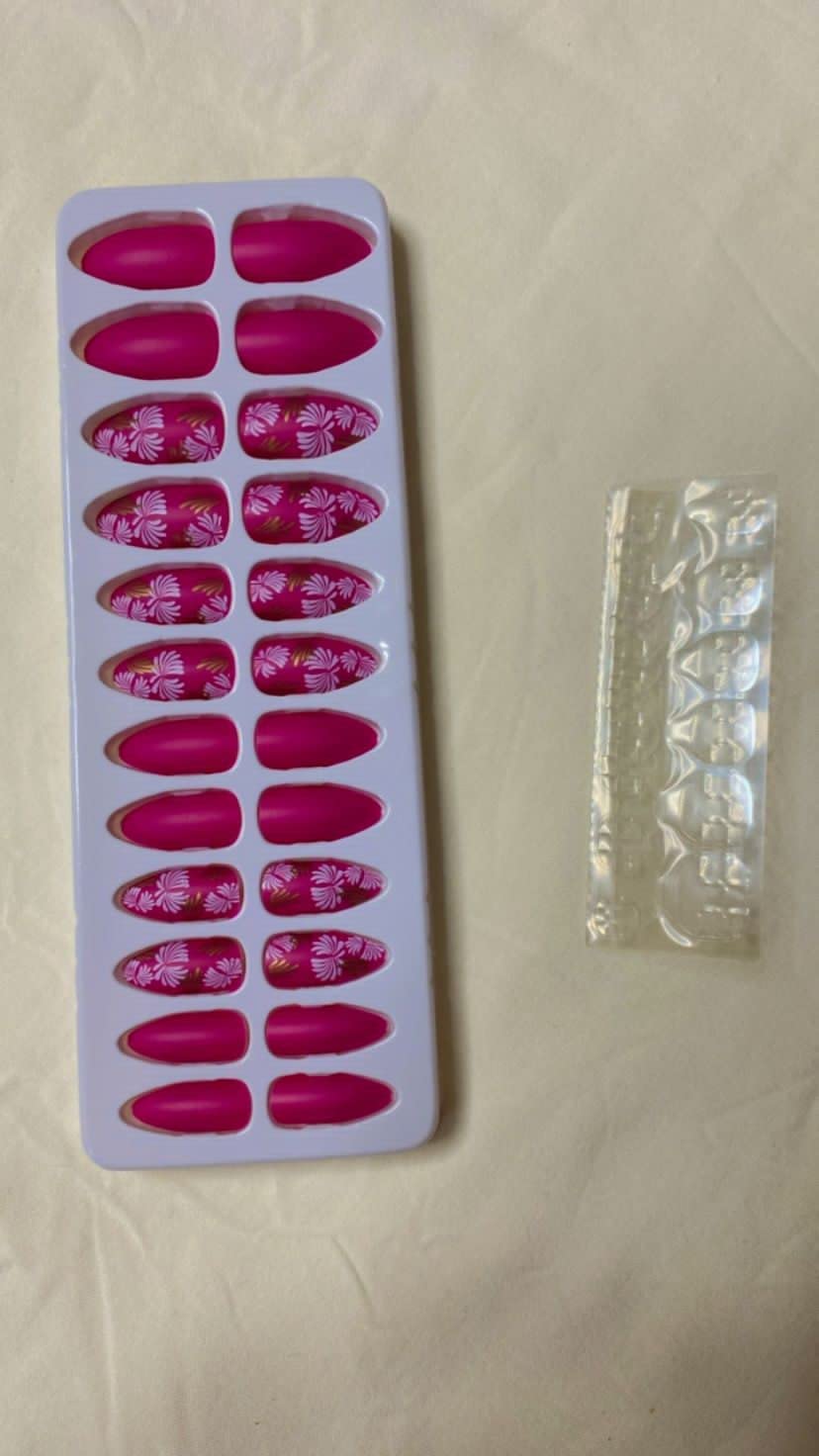 Bajaj Beauty 24-Piece Press On Nails with Stickers - Magenta | Easy to Apply, Long-Lasting Fake Nails for Parties, Weddings & Special Occasions
