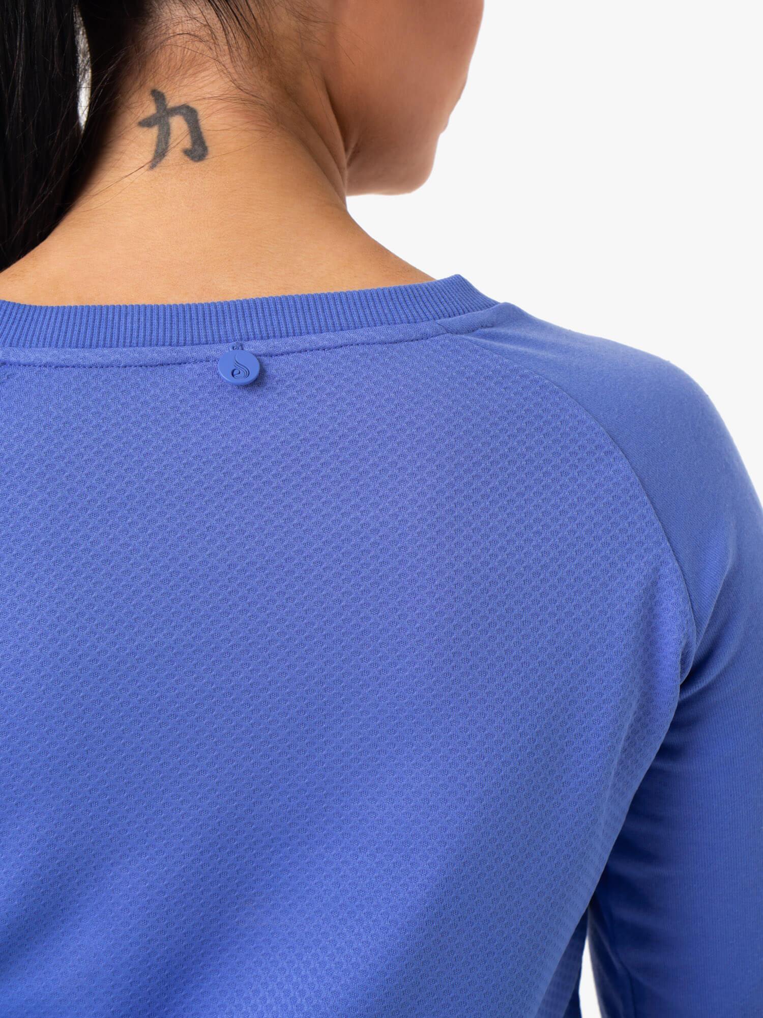 Staples Cropped Sweater in Iris Blue | Women's Fashion Knit Top for Casual Wear & Layering
